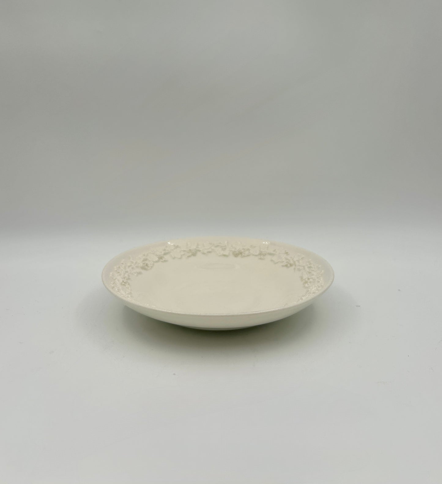 Wedgwood Embossed Queensware Cup & Saucer – White – England
