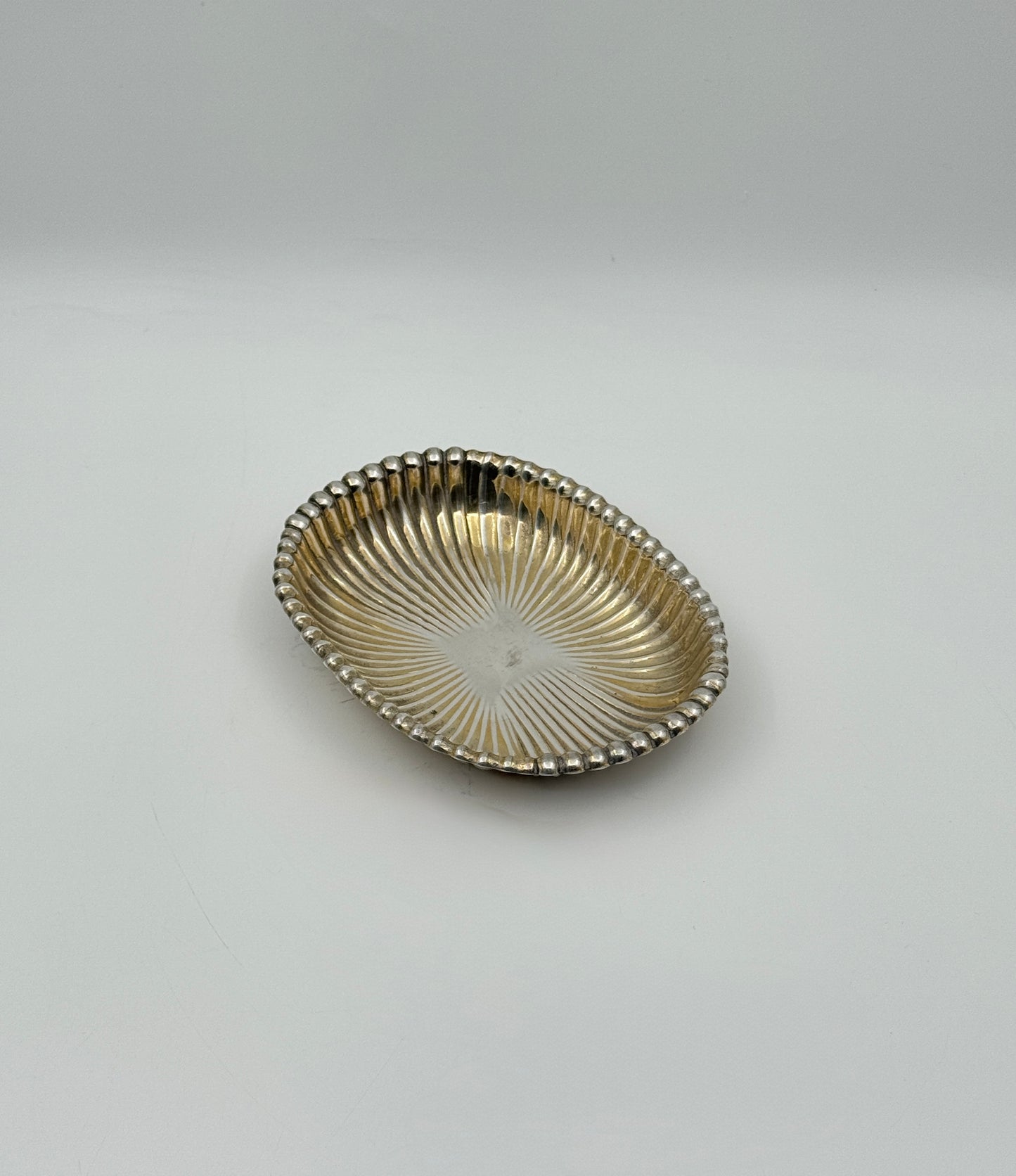 Gorham Sterling Silver Ribbed Vanity/Card Tray