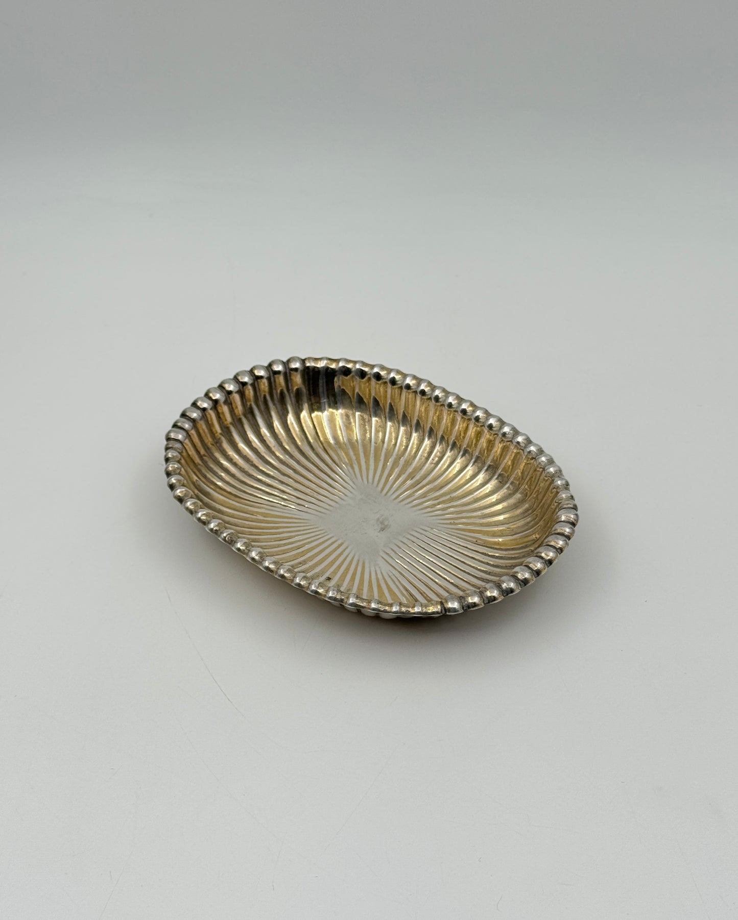 Gorham Sterling Silver Ribbed Vanity/Card Tray