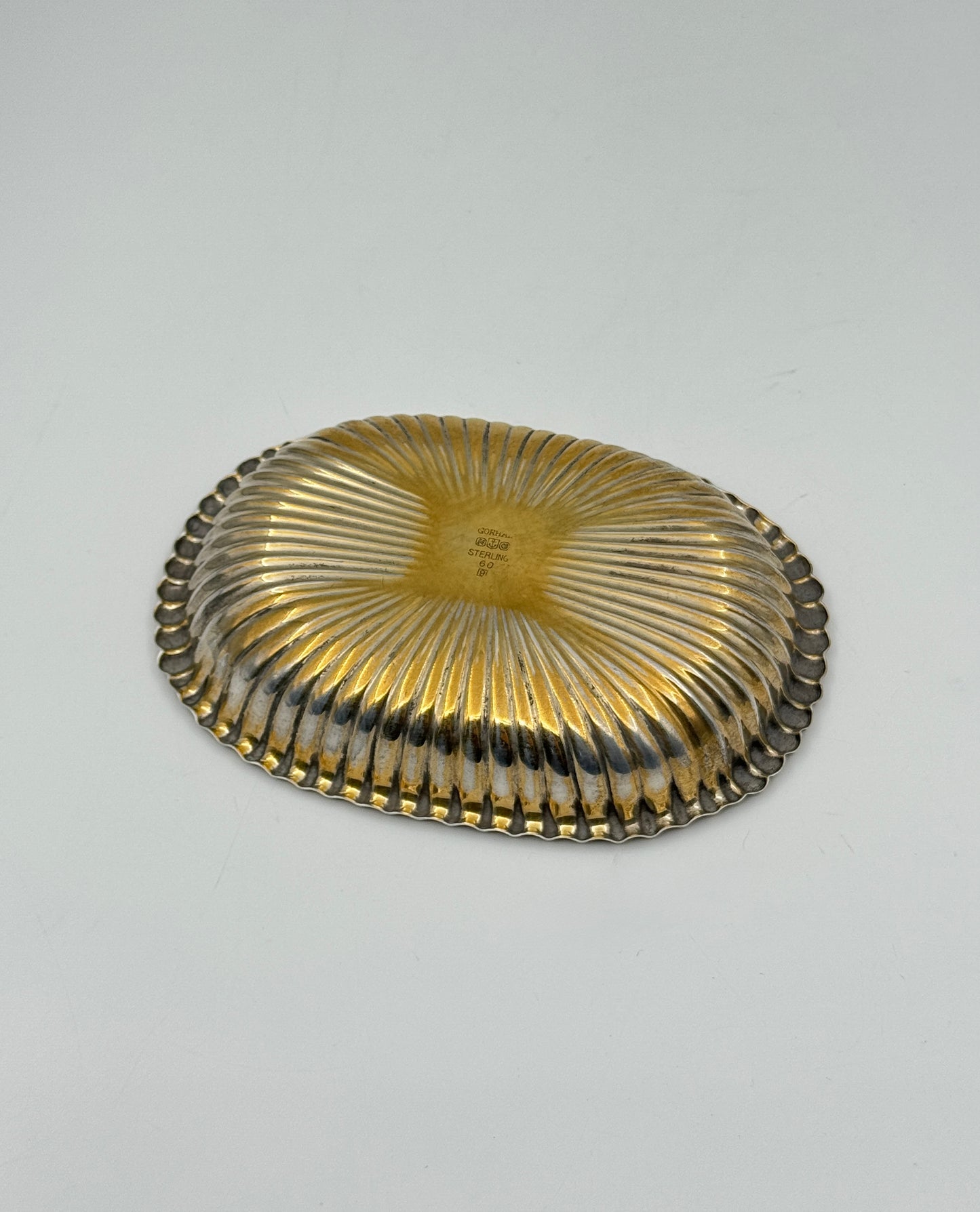 Gorham Sterling Silver Ribbed Vanity/Card Tray