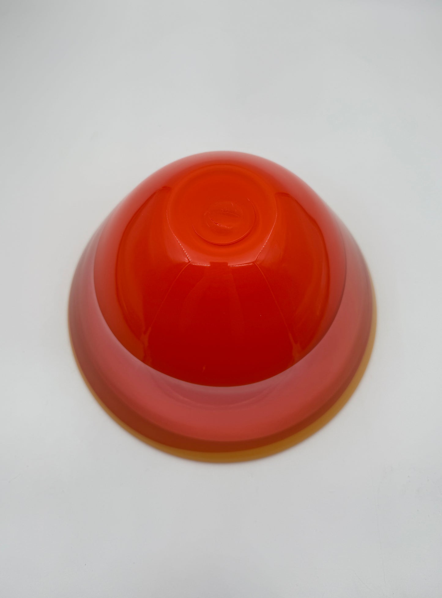 Art Glass Swirl Bowl – Red Pink Amber Layers Modern Decor Home Accents