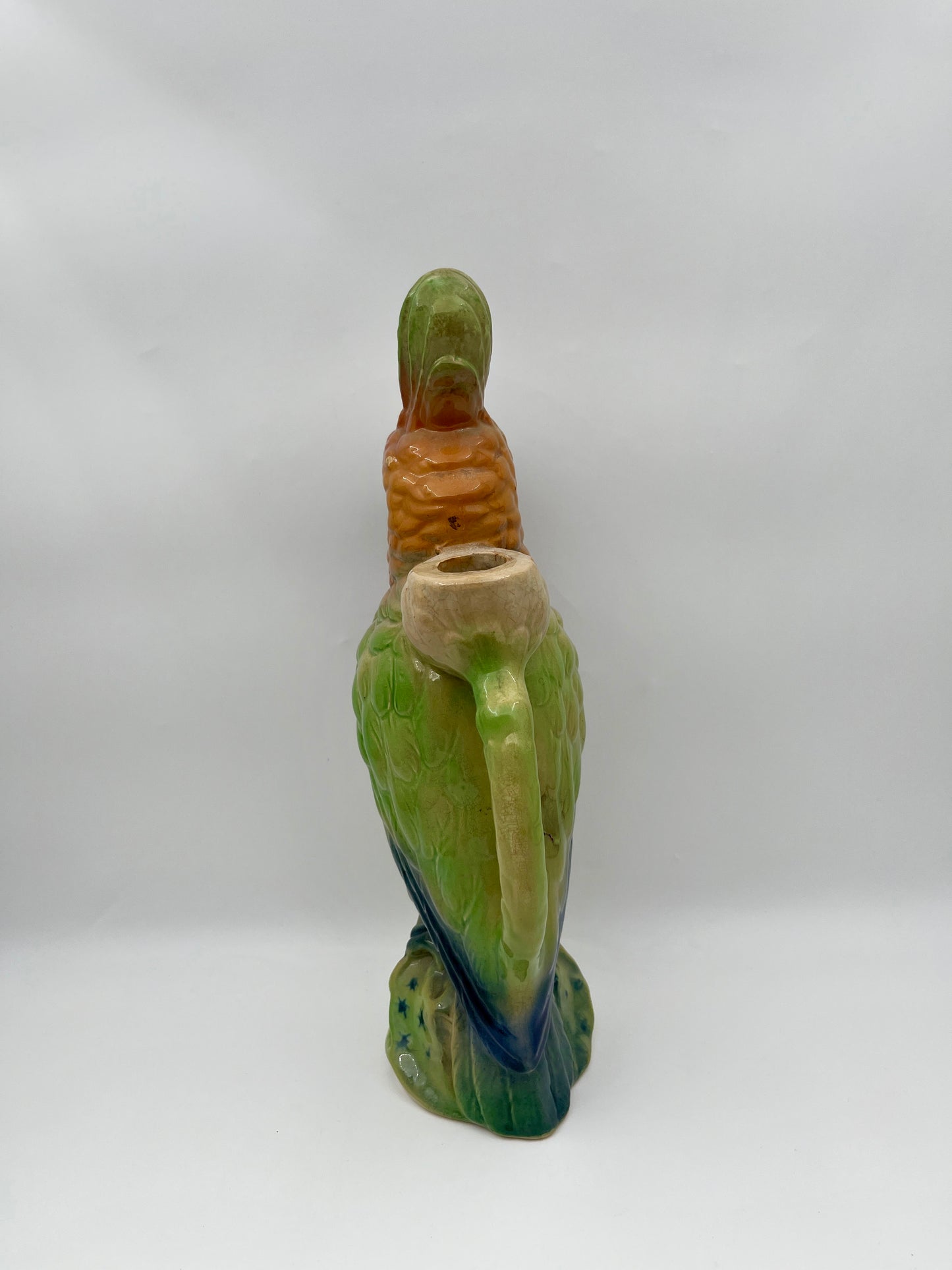 French Majolica Parrot Vase – St. Clément