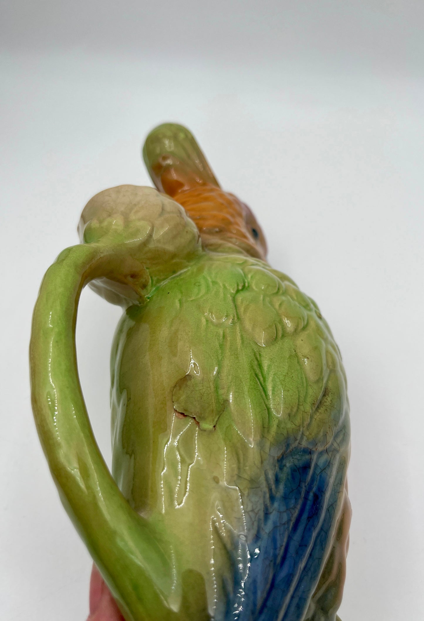 French Majolica Parrot Vase – St. Clément