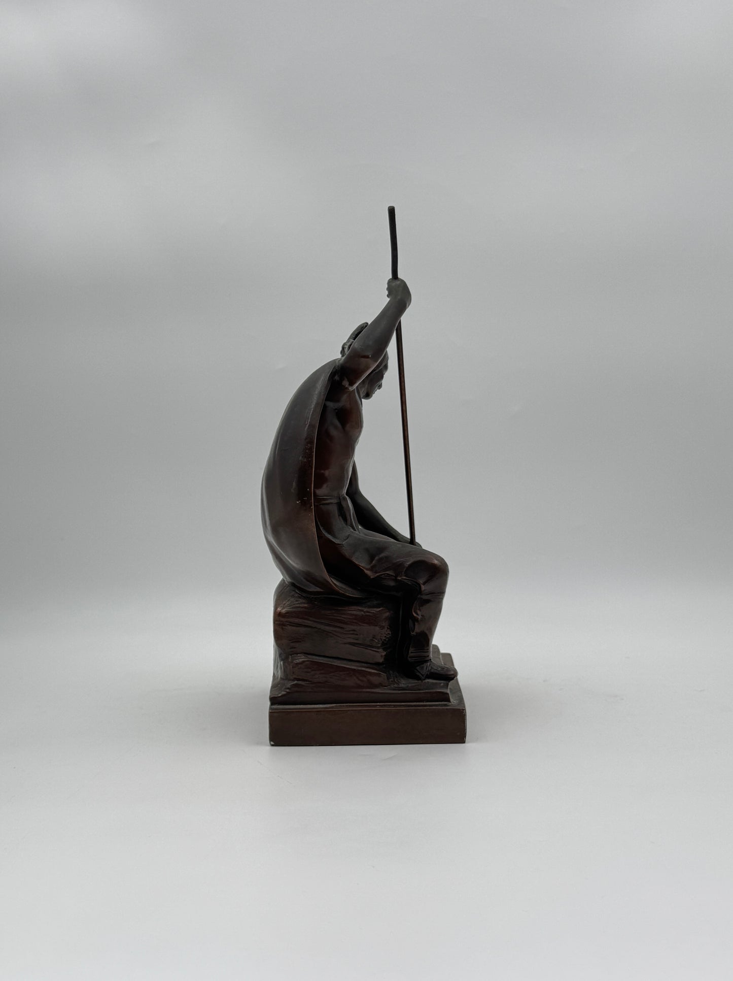 Pair of Bronze-Clad Bookends – Native American Warriors with Spears