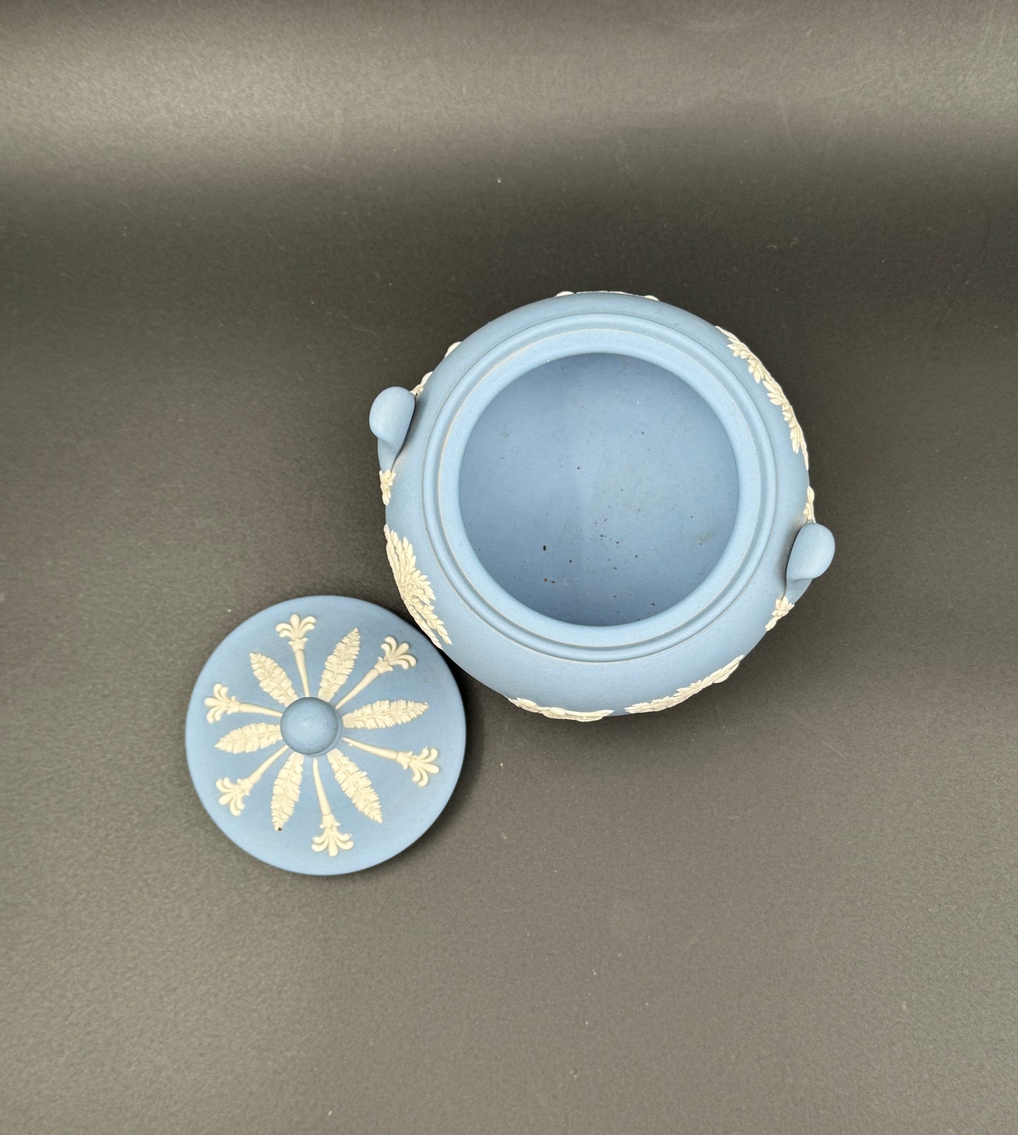 Wedgwood Jasperware Covered Bowl with Handles – Blue & White – England