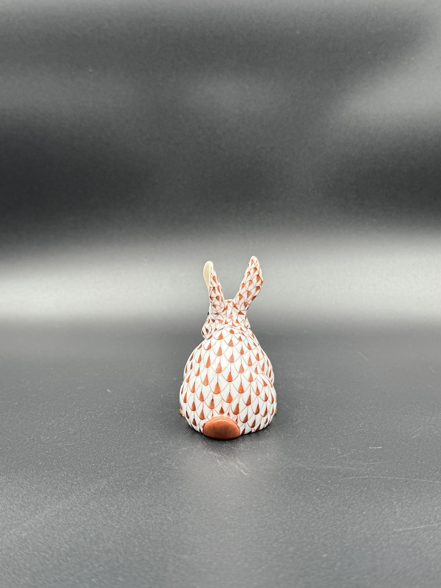Herend Chocolate Fishnet Bunny Figurine – Exquisite Hand-Painted Porcelain