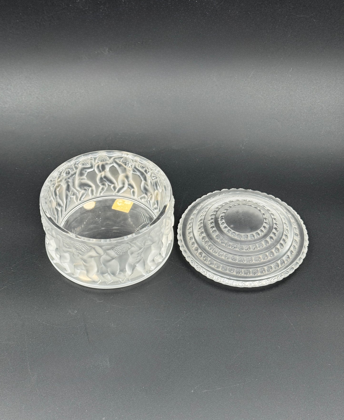 Lalique "Les Enfants" Frosted Crystal Powder Box – France