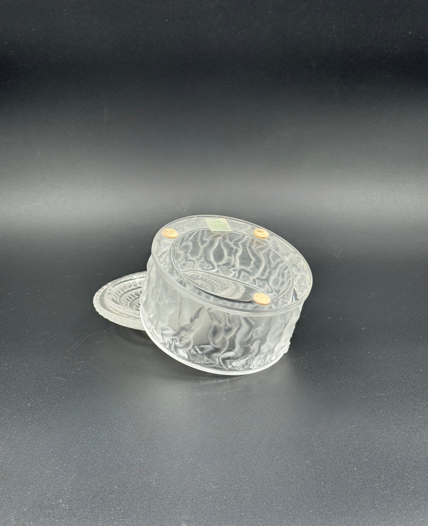 Lalique "Les Enfants" Frosted Crystal Powder Box – France
