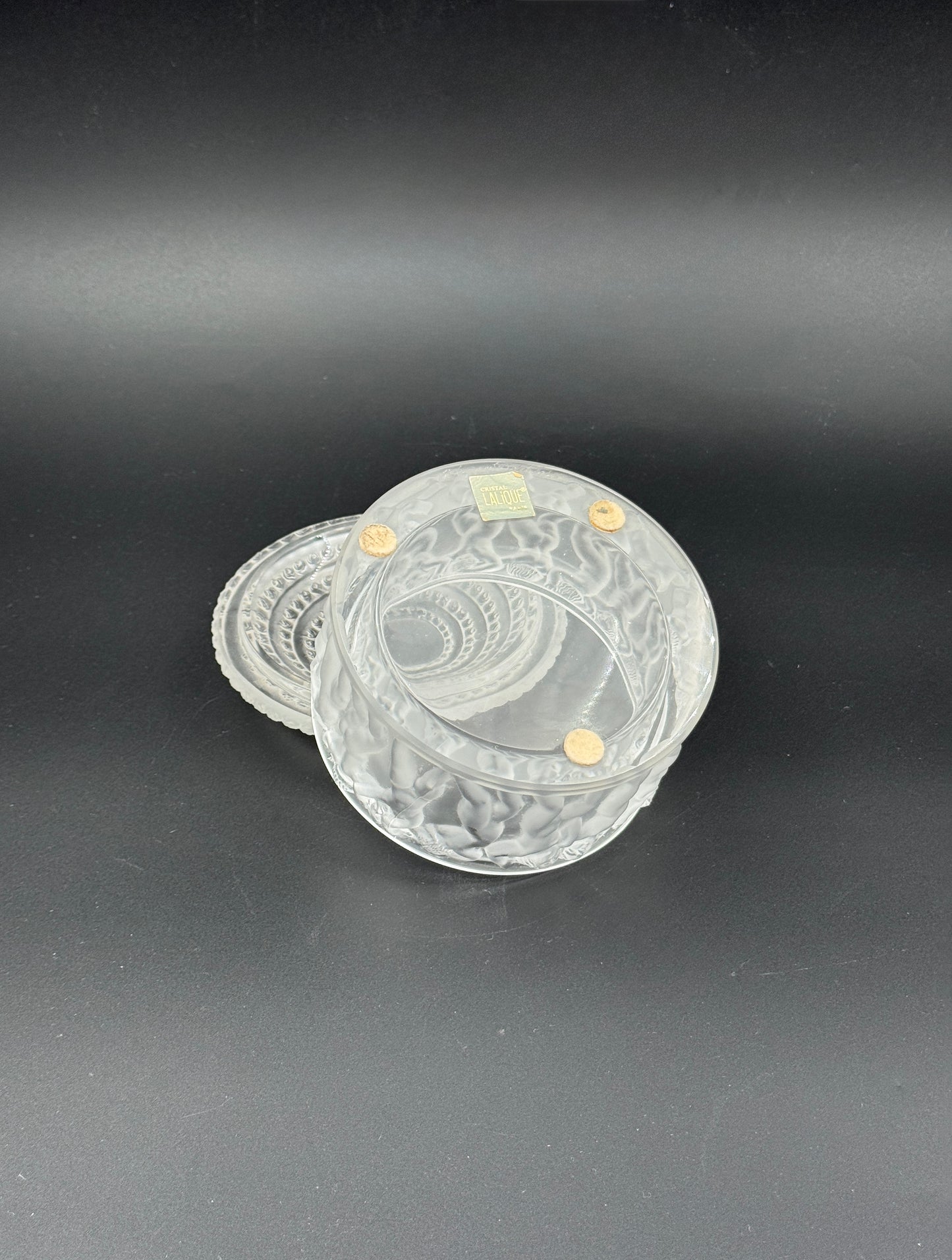 Lalique "Les Enfants" Frosted Crystal Powder Box – France