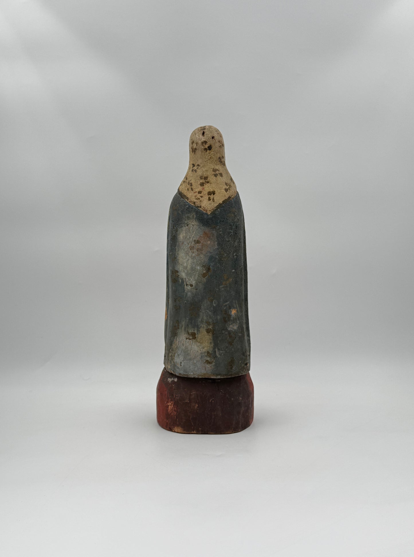 Carved Wooden Santos – Madonna with Original Polychrome Paint, 19th Century