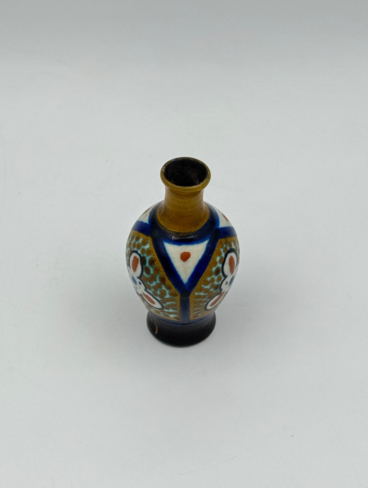 Miniature Gouda Holland Vase – Handpainted Floral Design