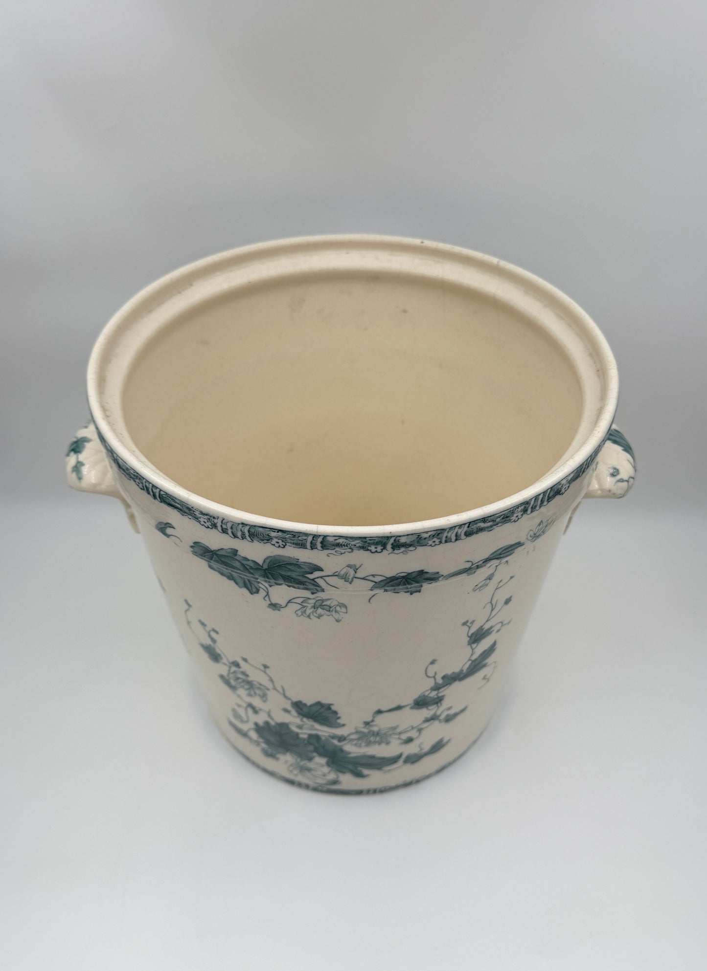 Wedgwood Cachepot – Teal Blue & White “Woodbine” Pattern, c.1900
