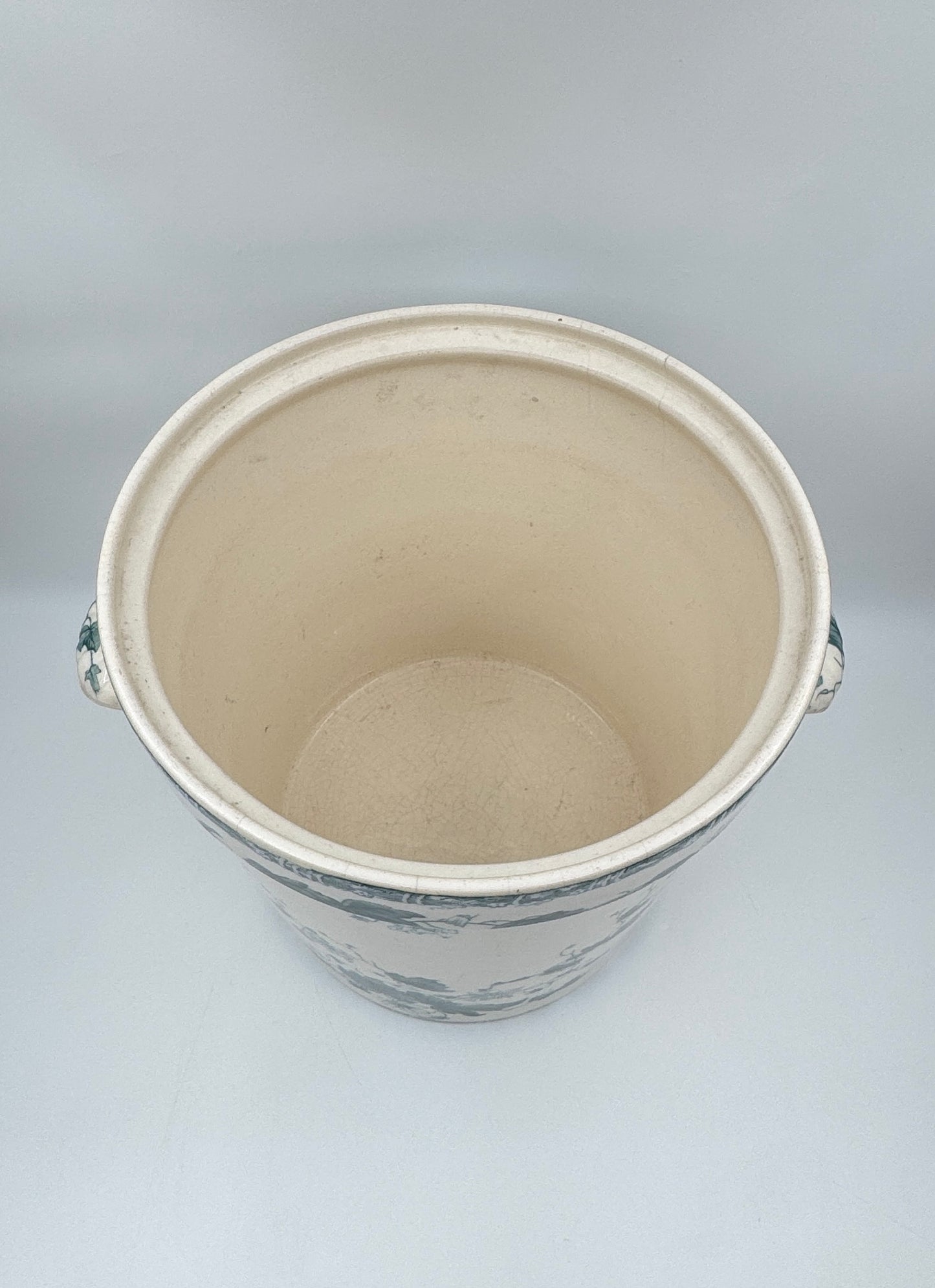 Wedgwood Cachepot – Teal Blue & White “Woodbine” Pattern, c.1900