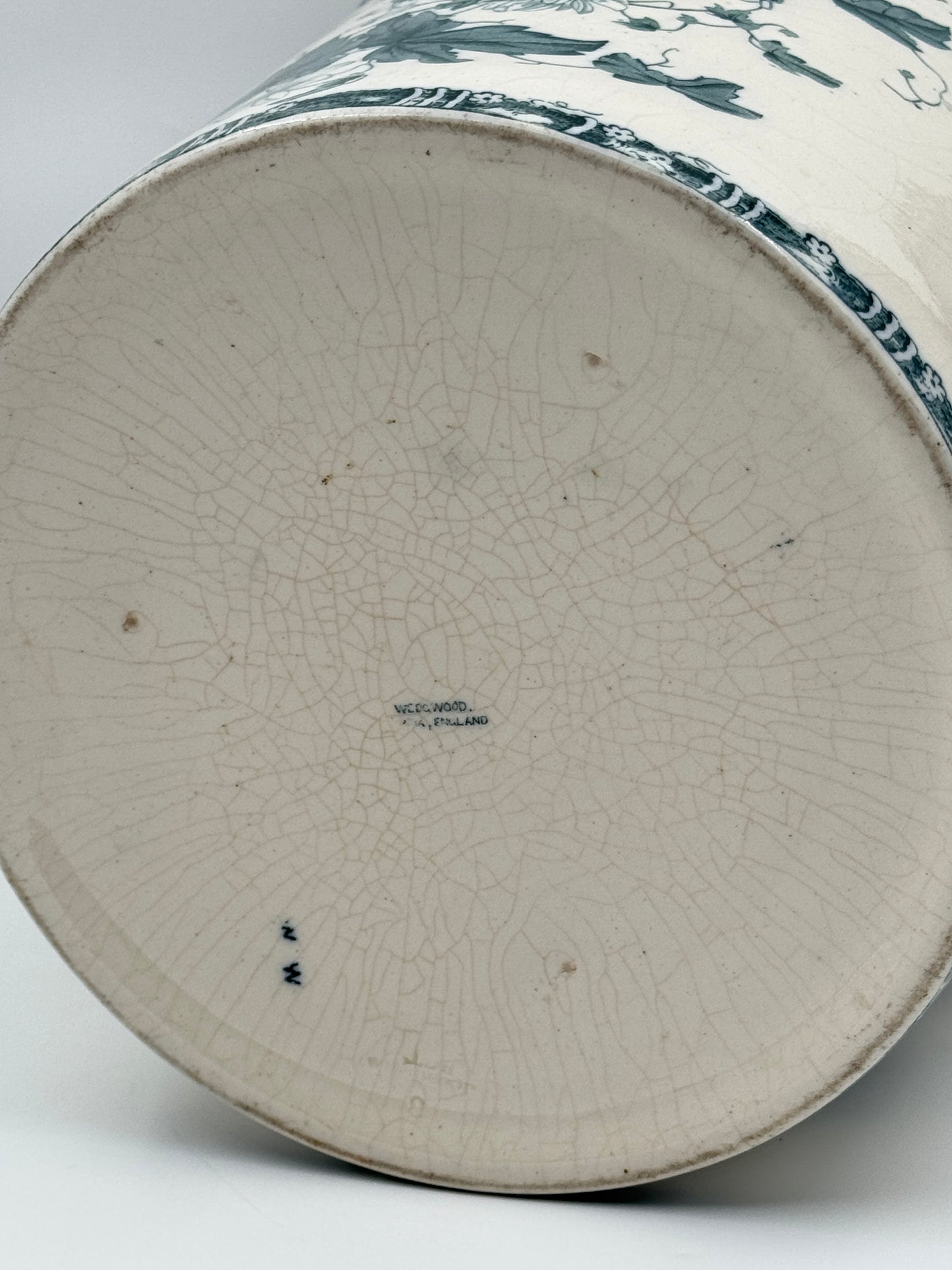 Wedgwood Cachepot – Teal Blue & White “Woodbine” Pattern, c.1900