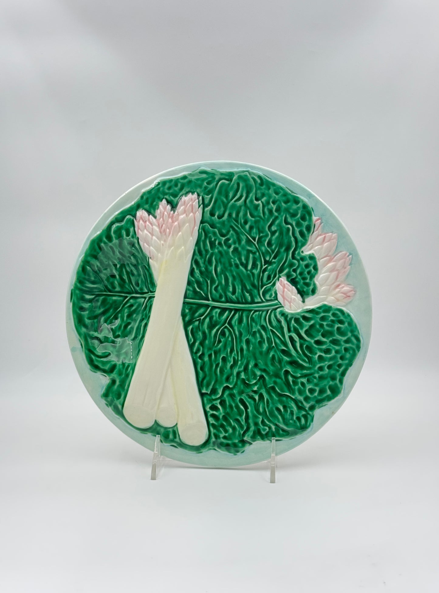Set of 4 Vintage Majolica Style Asparagus Plates – Haldon Group Japan, 1984