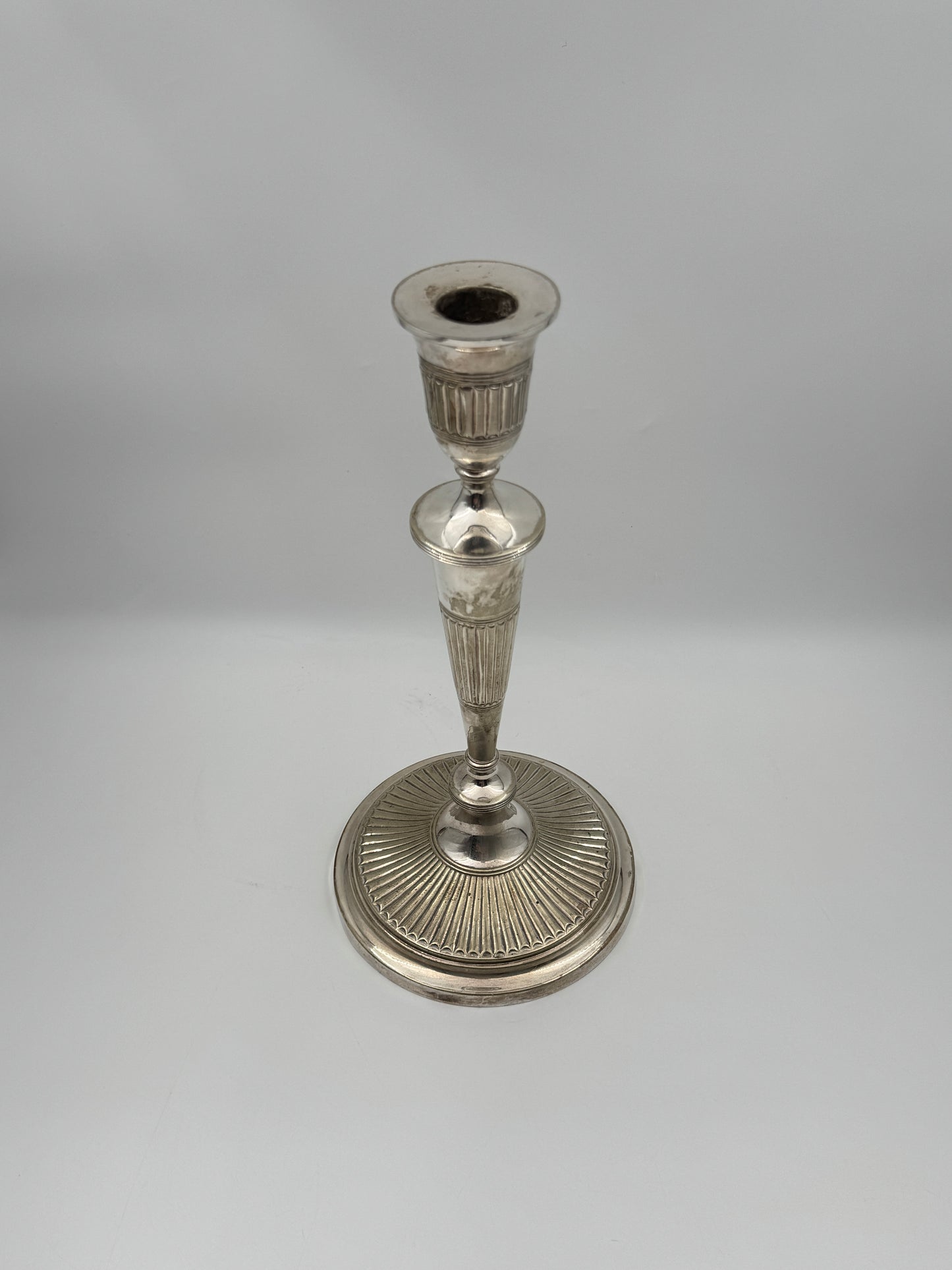 Elkington & Co Silverplate Candlesticks – Fluted Neoclassical Design