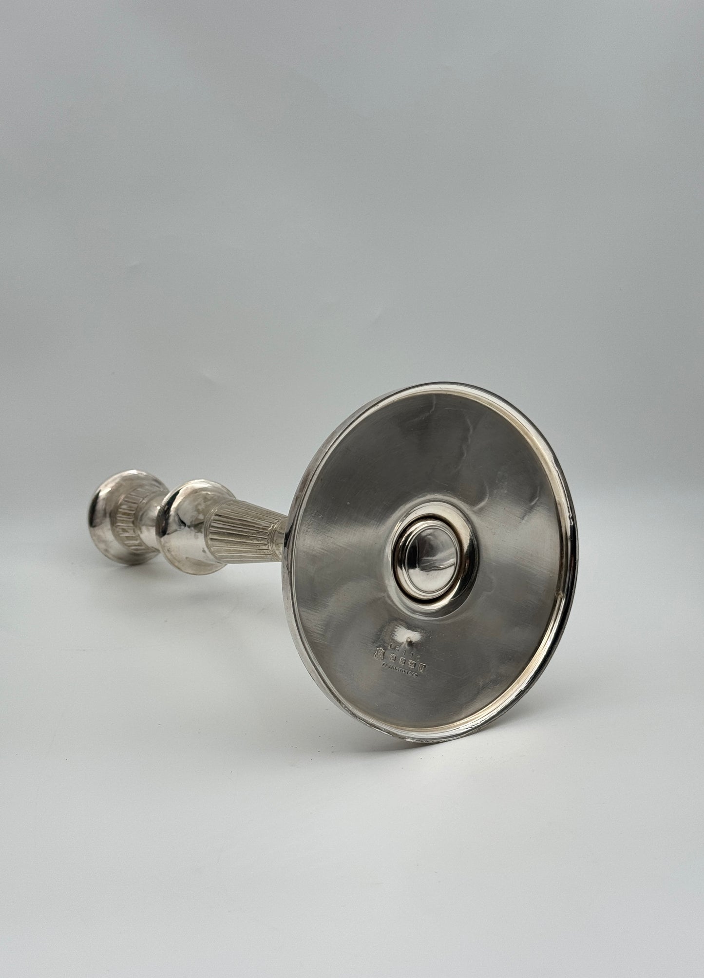 Elkington & Co Silverplate Candlesticks – Fluted Neoclassical Design