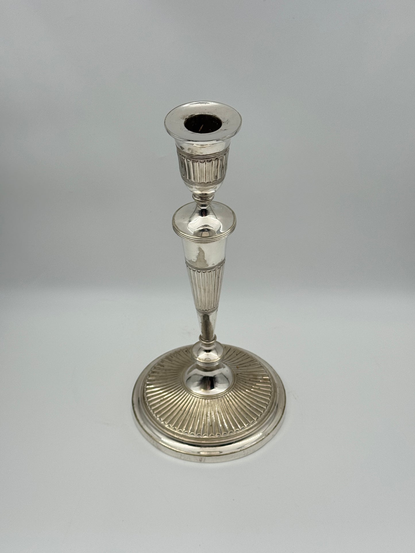 Elkington & Co Silverplate Candlesticks – Fluted Neoclassical Design