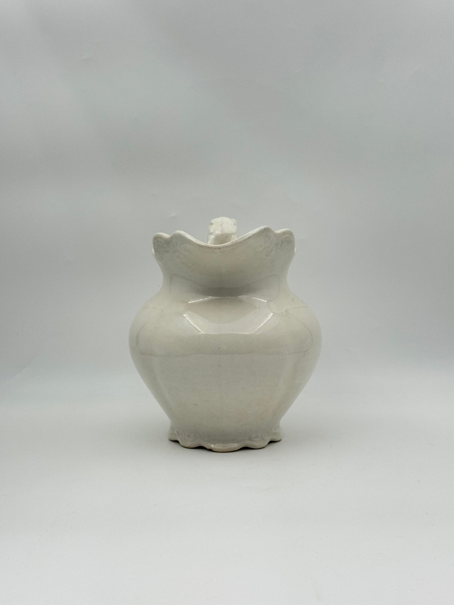Antique White Ironstone Pitcher – K.T.&K. Co. Royal Semi-Granite