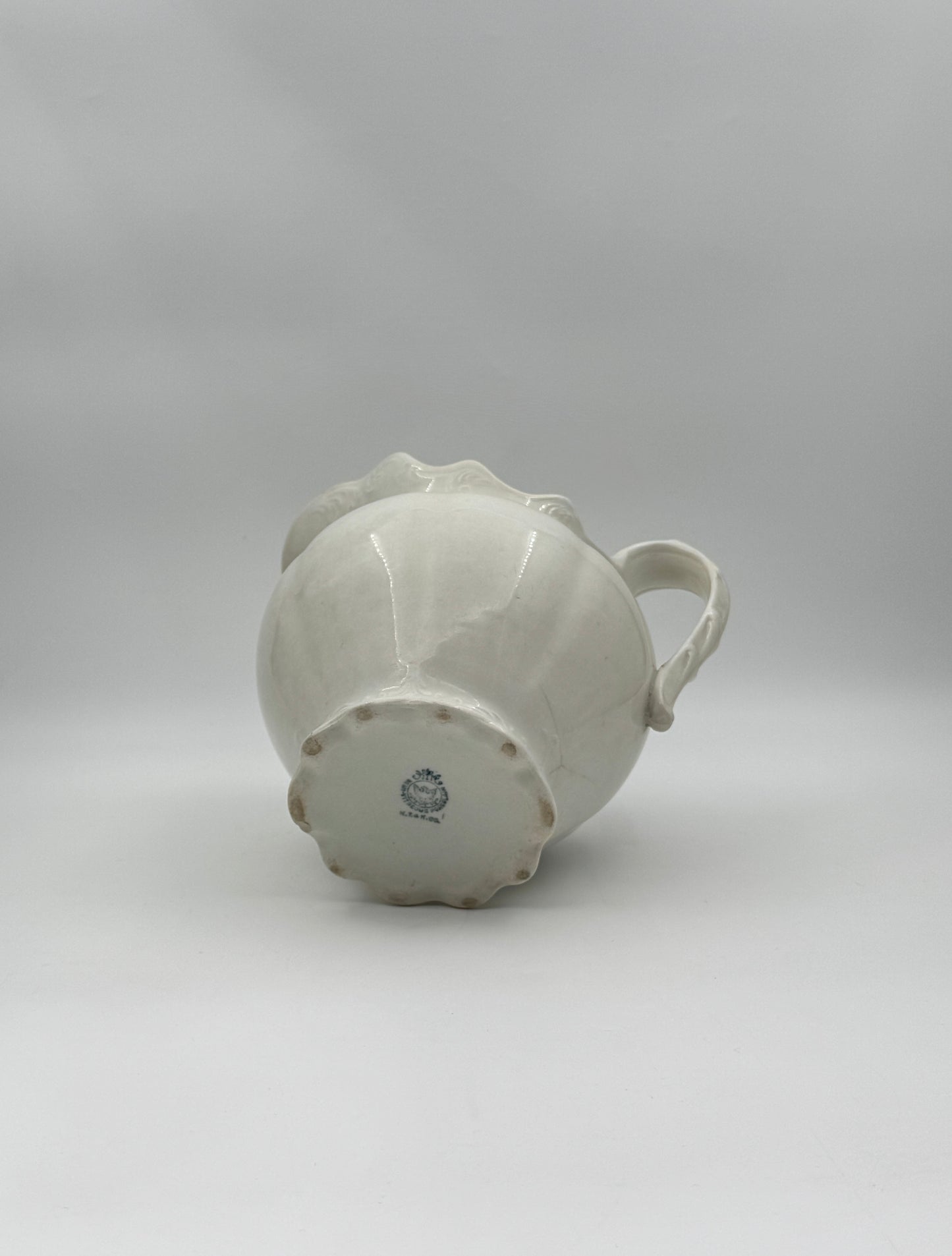 Antique White Ironstone Pitcher – K.T.&K. Co. Royal Semi-Granite