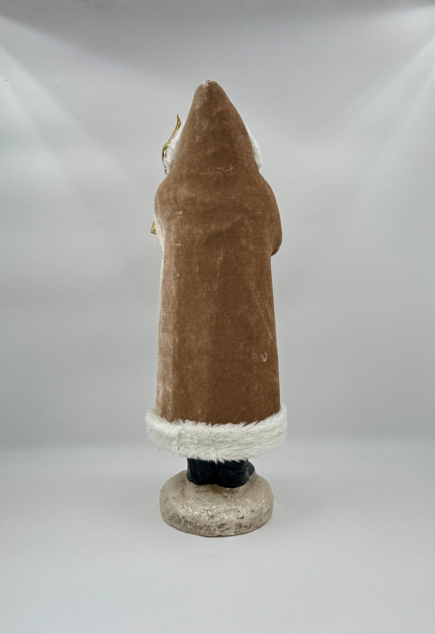 17.25" Champagne Velvet Santa – Raz Imports Figurine