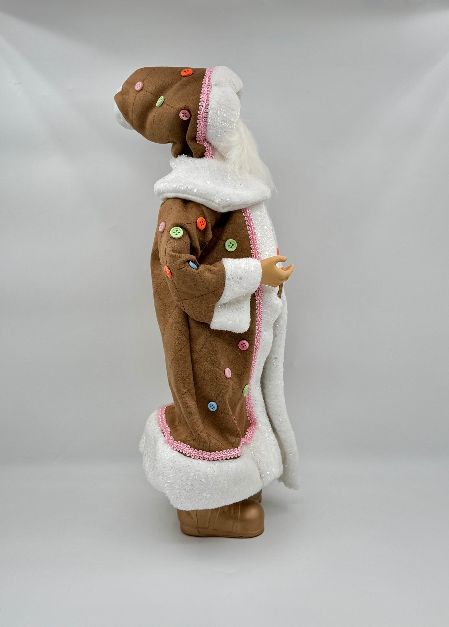 18" Pastel Gingerbread Santa – Raz Imports Figurine