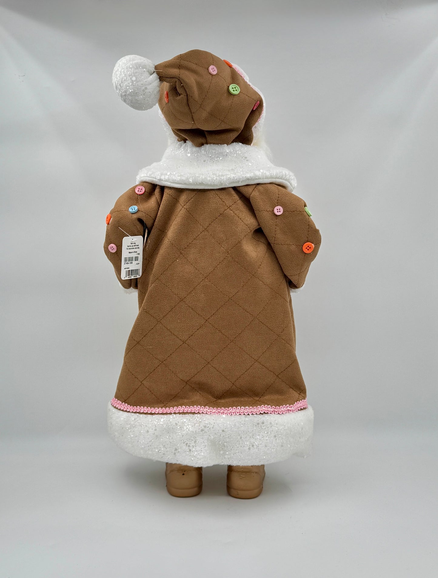 18" Pastel Gingerbread Santa – Raz Imports Figurine