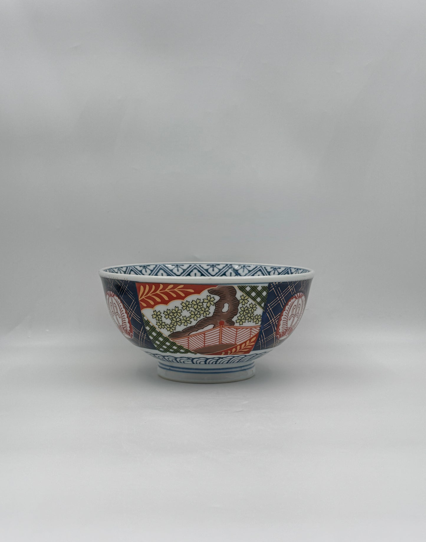 Japanese Nishiki Sakura Bowl – Imari Colors with Cherry Blossom Motif