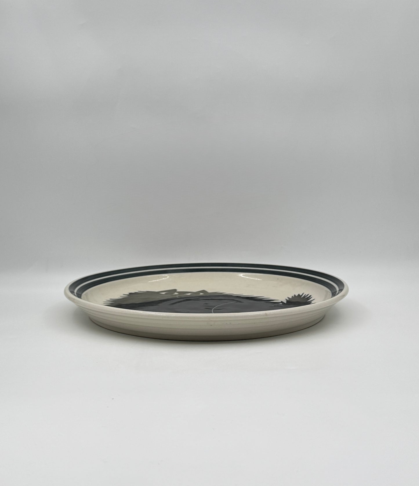 Karen Donleavy “Sitting Black Cat” Hand-Painted Ceramic Plate