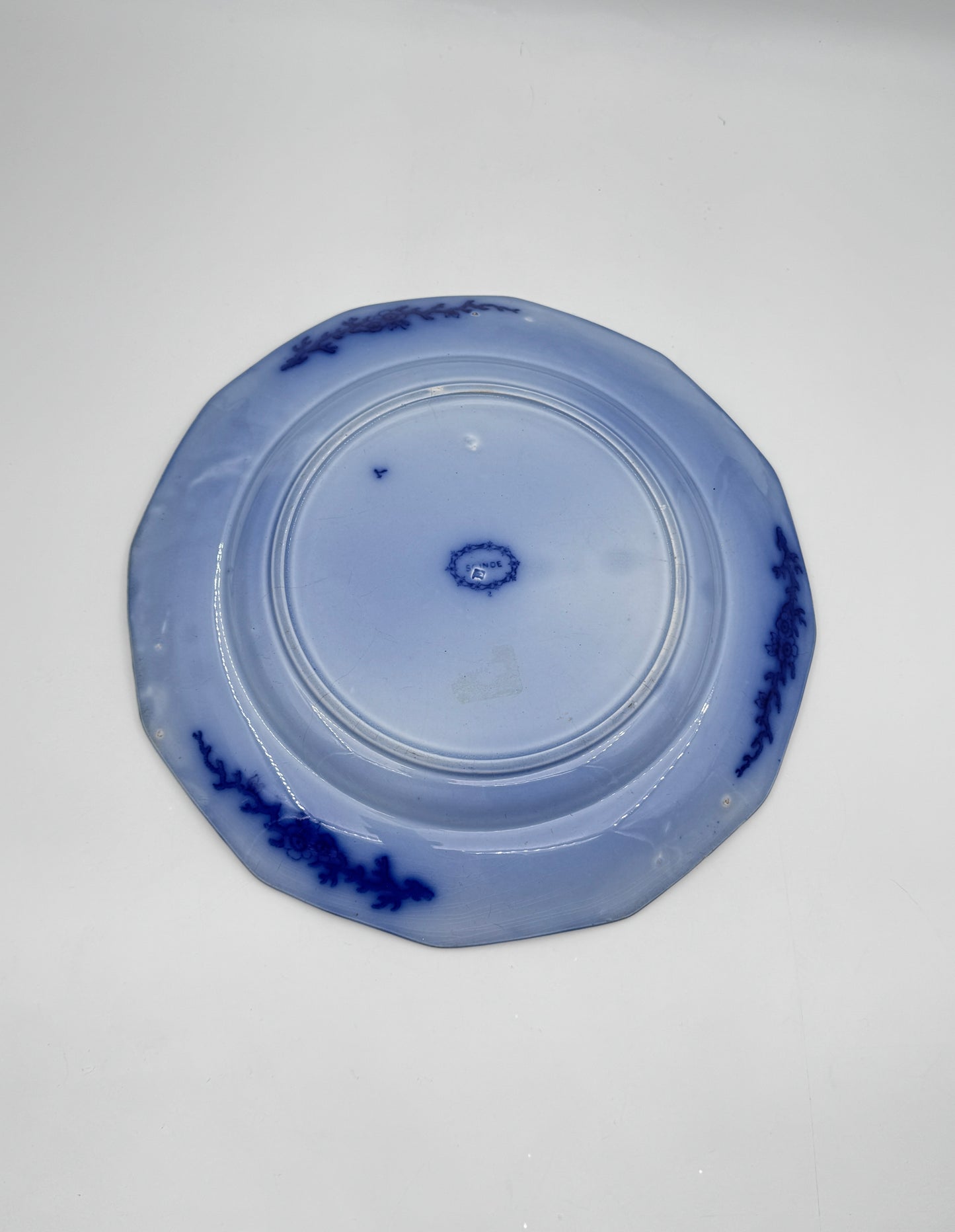 Antique Flow Blue Plate – “Scinde” by John Meir & Sons, England c.1850
