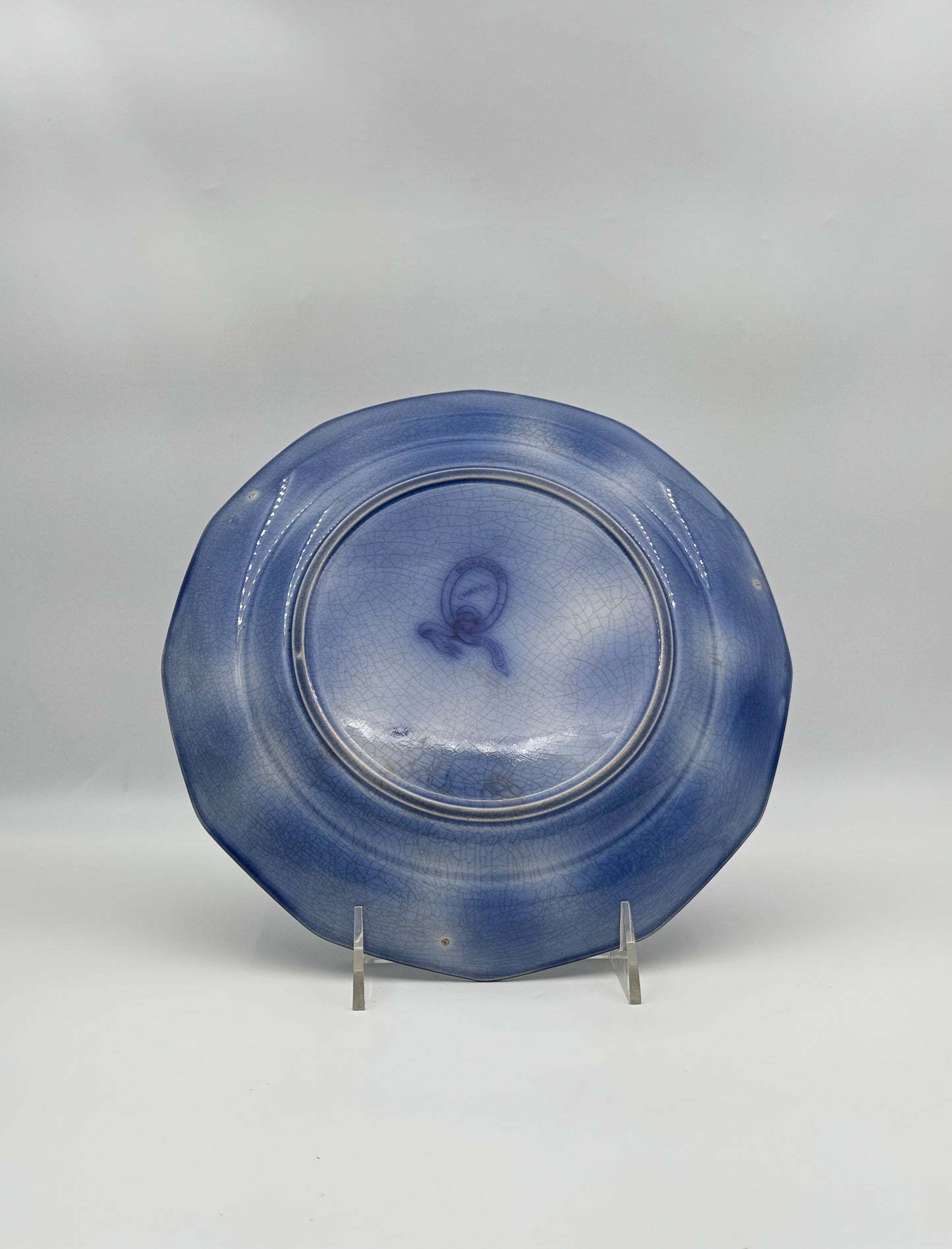 Antique Flow Blue Plate – “Chapoo” by Podmore, Walker & Co., England c.1850