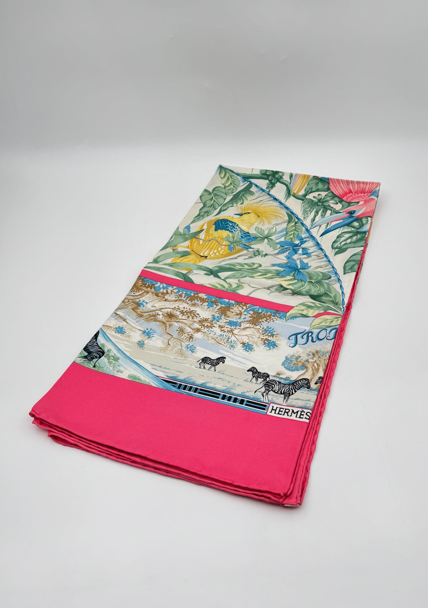Hermès “Tropiques” Silk Scarf – 90 cm – Laurence Bourthoumieux, 1987