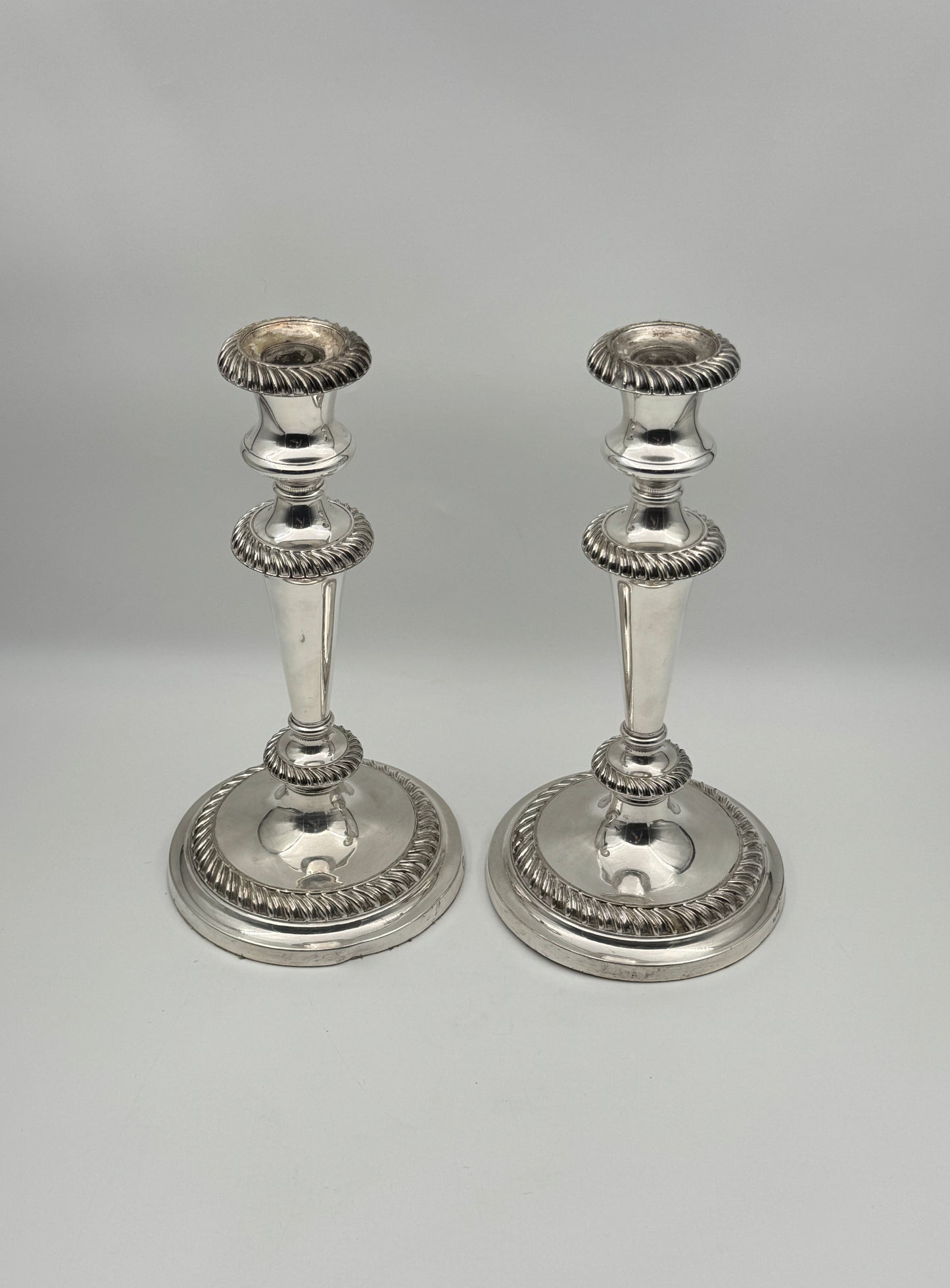 Pair of English Silverplate 3-Light Candelabras – Elkington & Co.