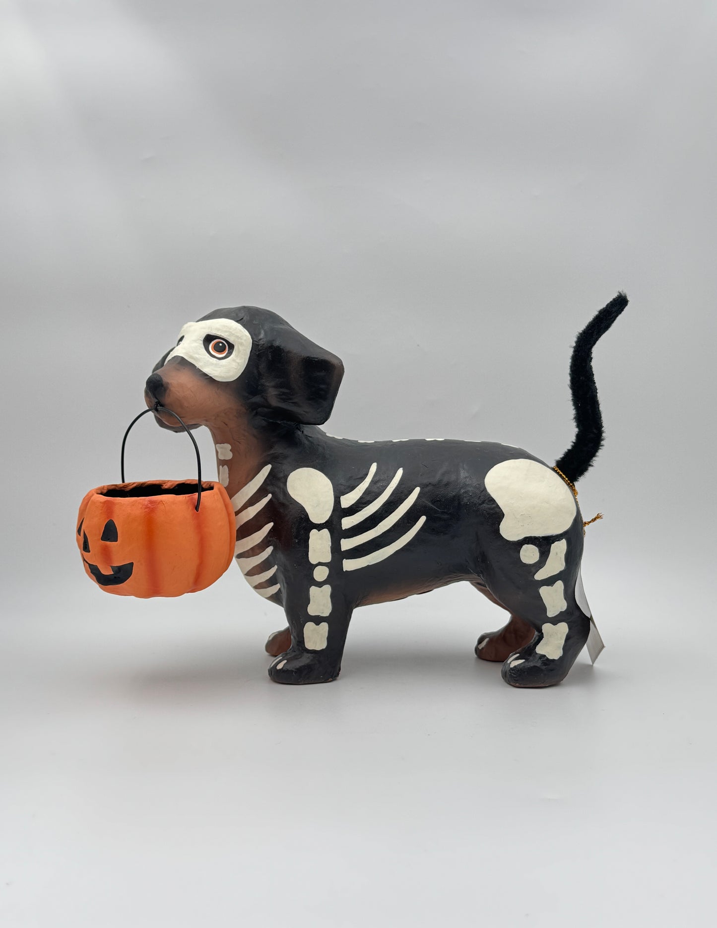 Skeleton Pup Papier Mâché Halloween Decoration – Skelly Pup