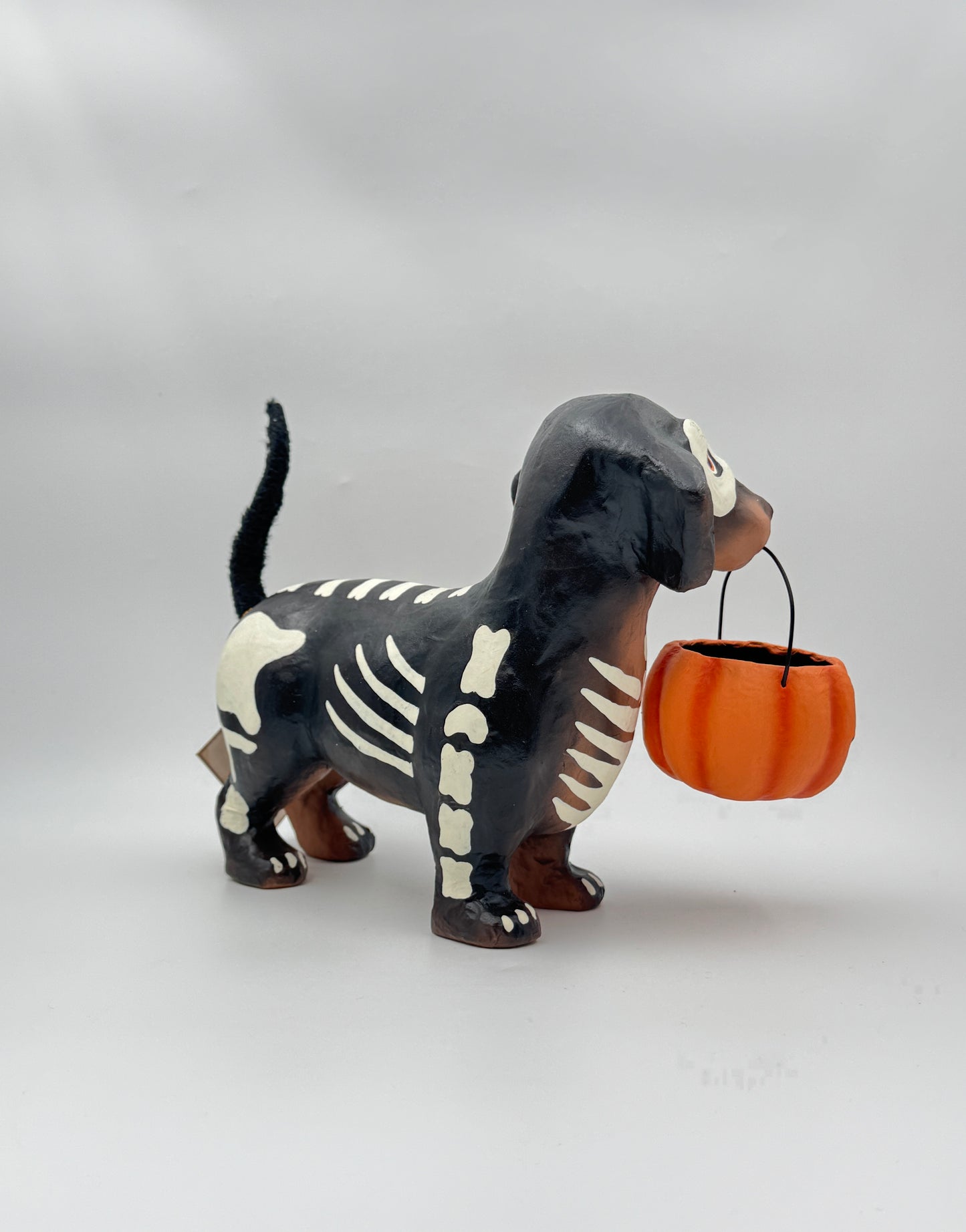 Skeleton Pup Papier Mâché Halloween Decoration – Skelly Pup