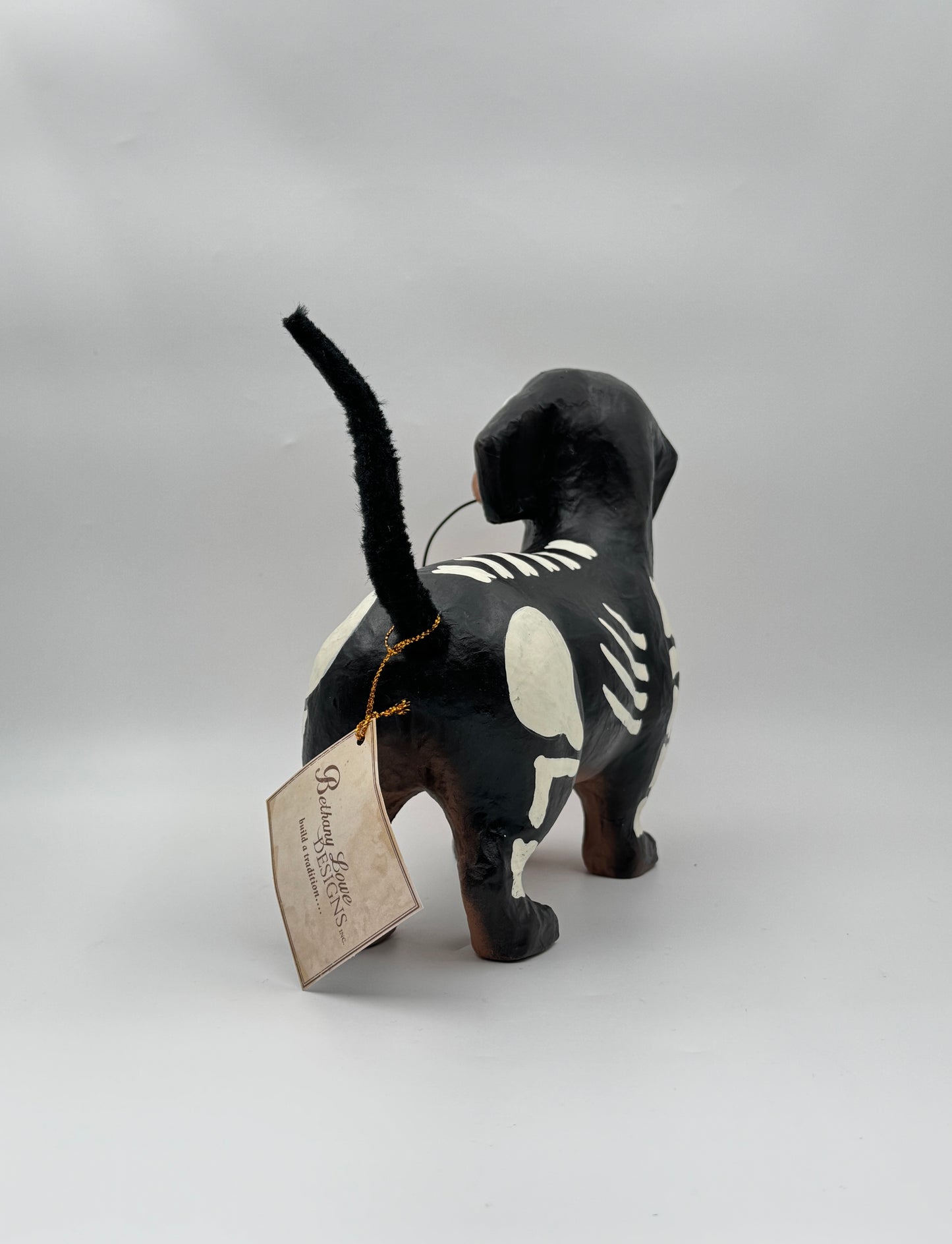 Skeleton Pup Papier Mâché Halloween Decoration – Skelly Pup