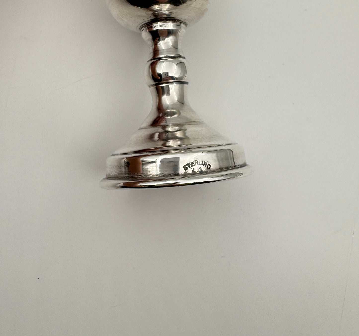 Sterling Silver Kiddush Cup – Etched Goblet – Marked Sterling