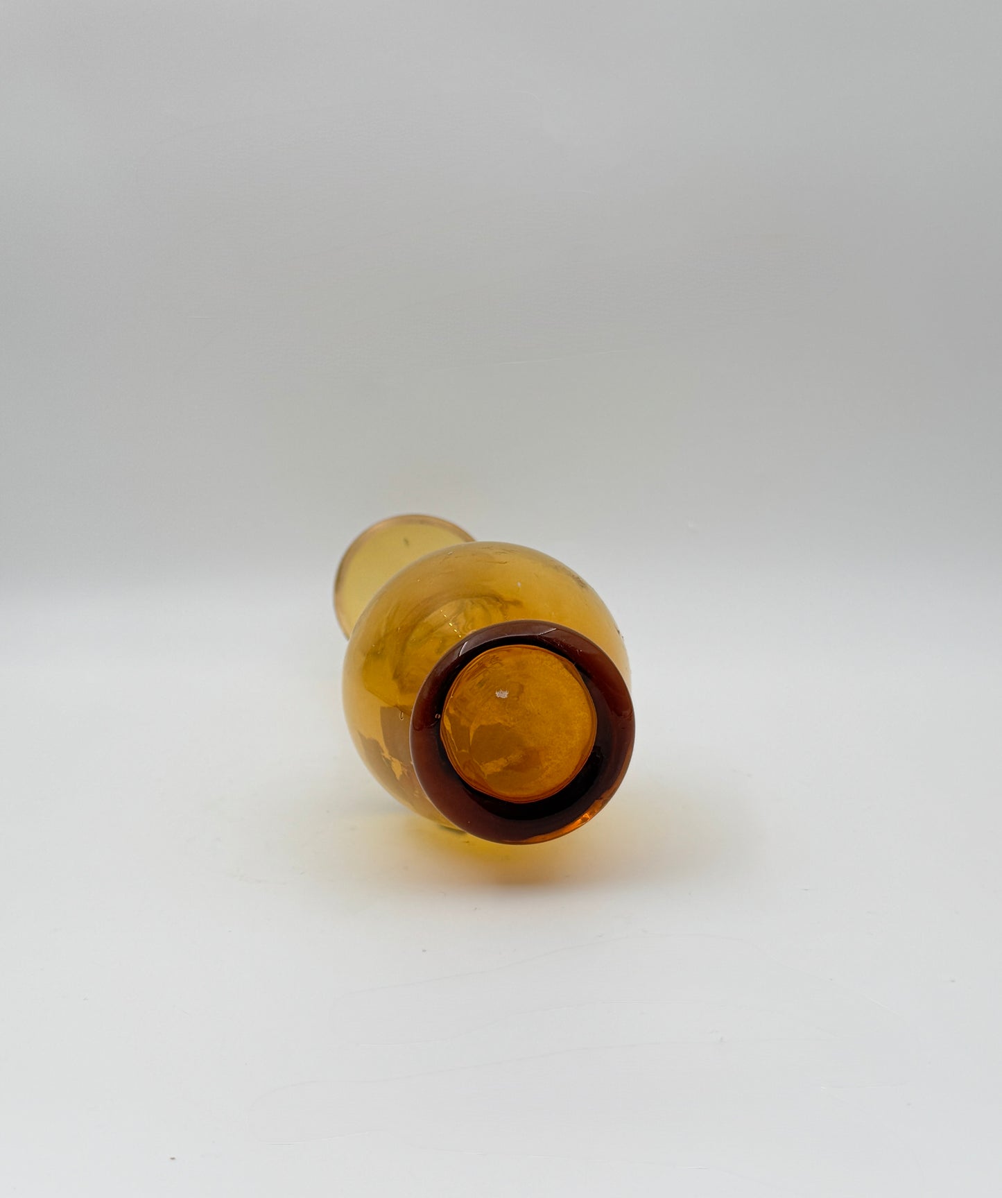 Gold Bud Vase with Flower Detail and Gold Trim