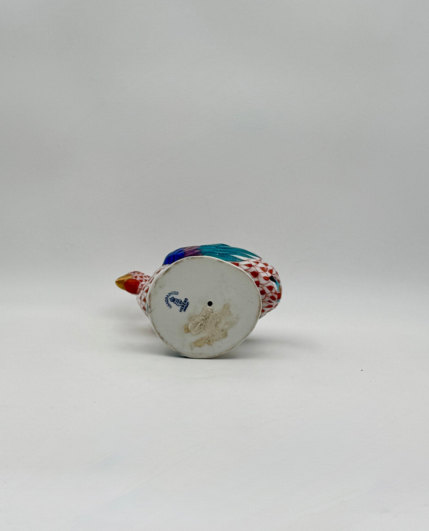 Herend Porcelain Guinea Fowl Figurine – Rust Fishnet Pattern