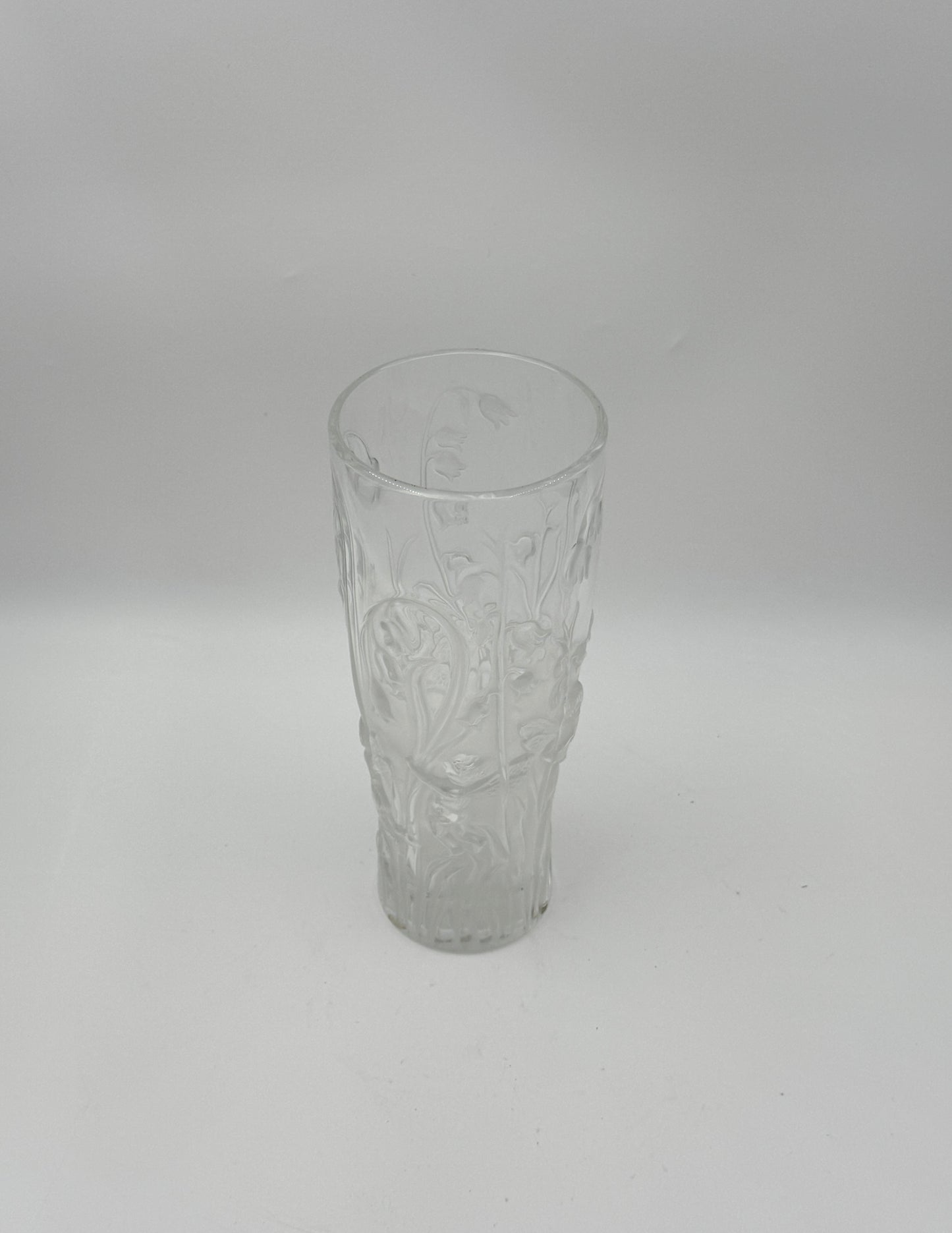 Lalique France Elfes Vase – Clear Crystal with Cherubs and Lily of the Valley Design