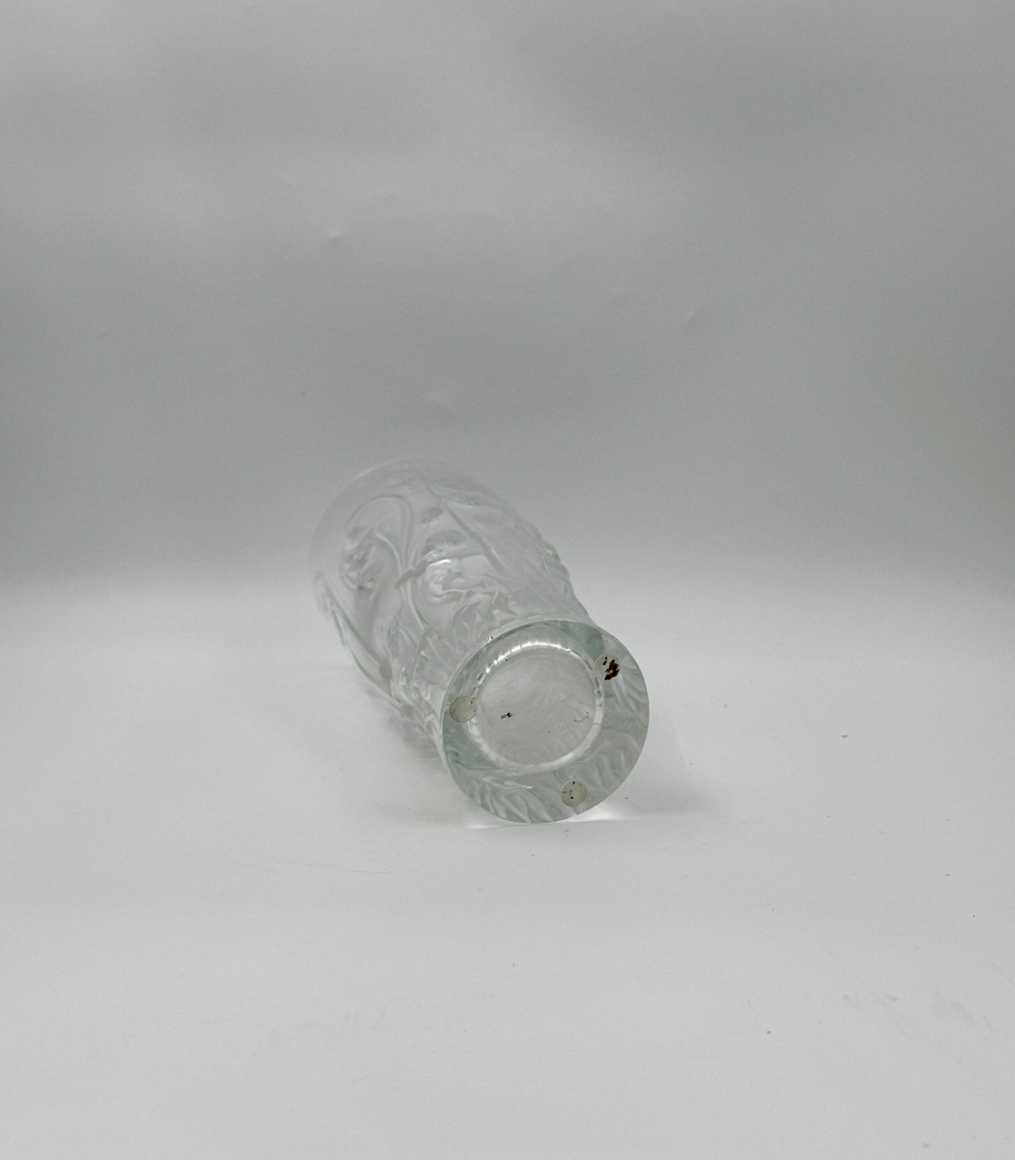 Lalique France Elfes Vase – Clear Crystal with Cherubs and Lily of the Valley Design