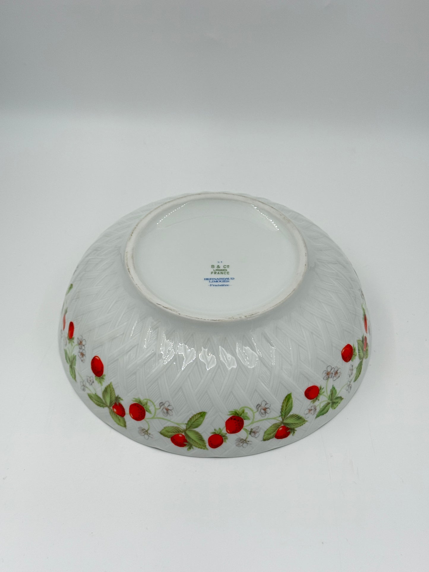 Bernardaud “Fraisiere” Porcelain Bowl – France – 9 3/4" Diameter