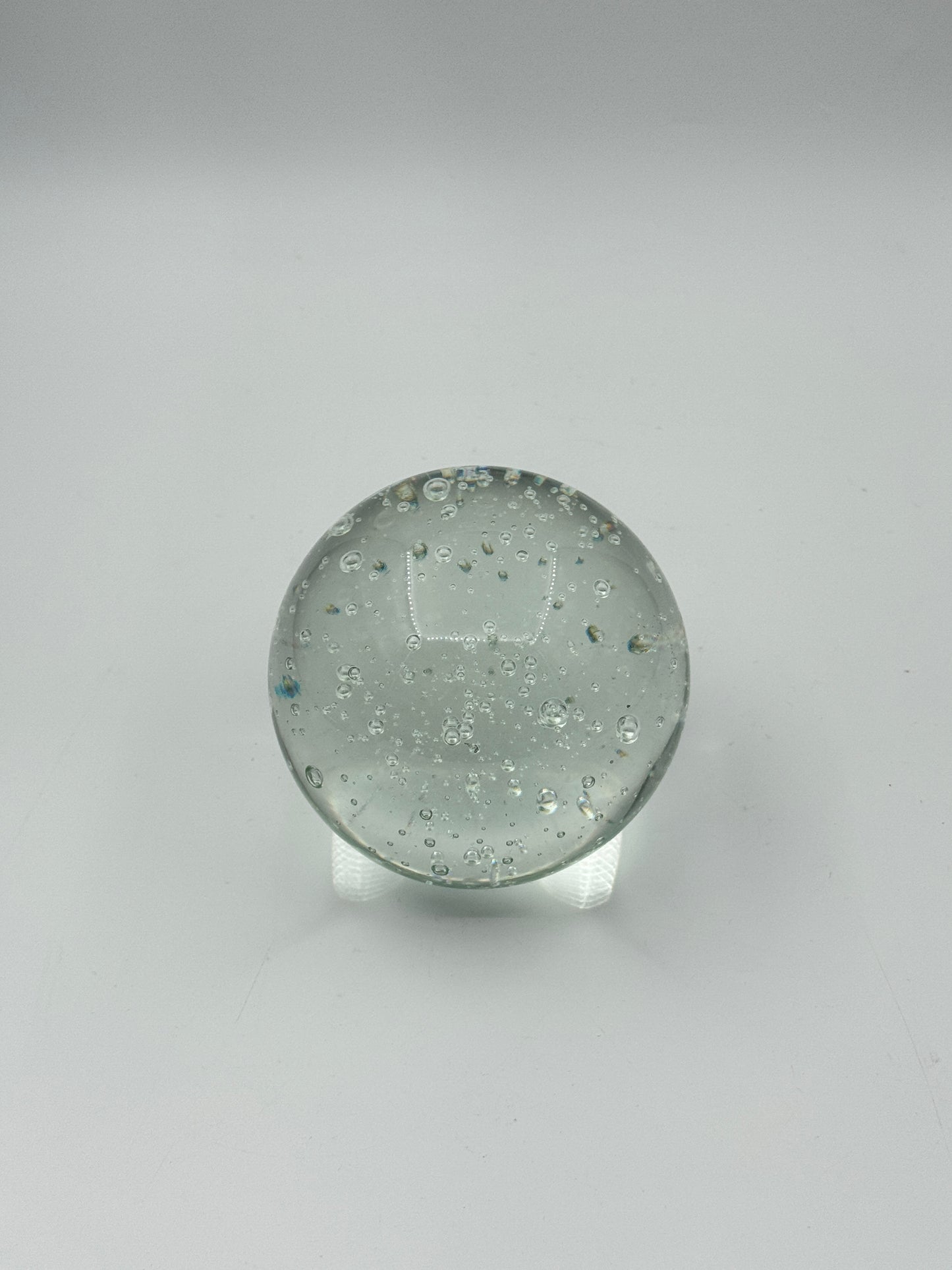 Murano Glass Paperweight – Clear with Controlled Bubbles