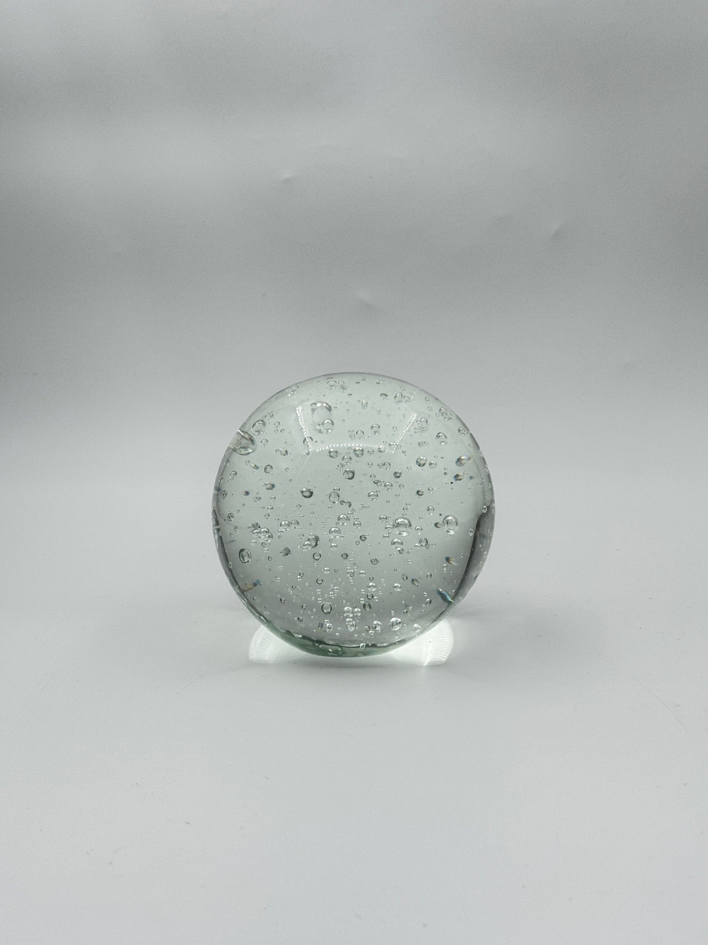 Murano Glass Paperweight – Clear with Controlled Bubbles