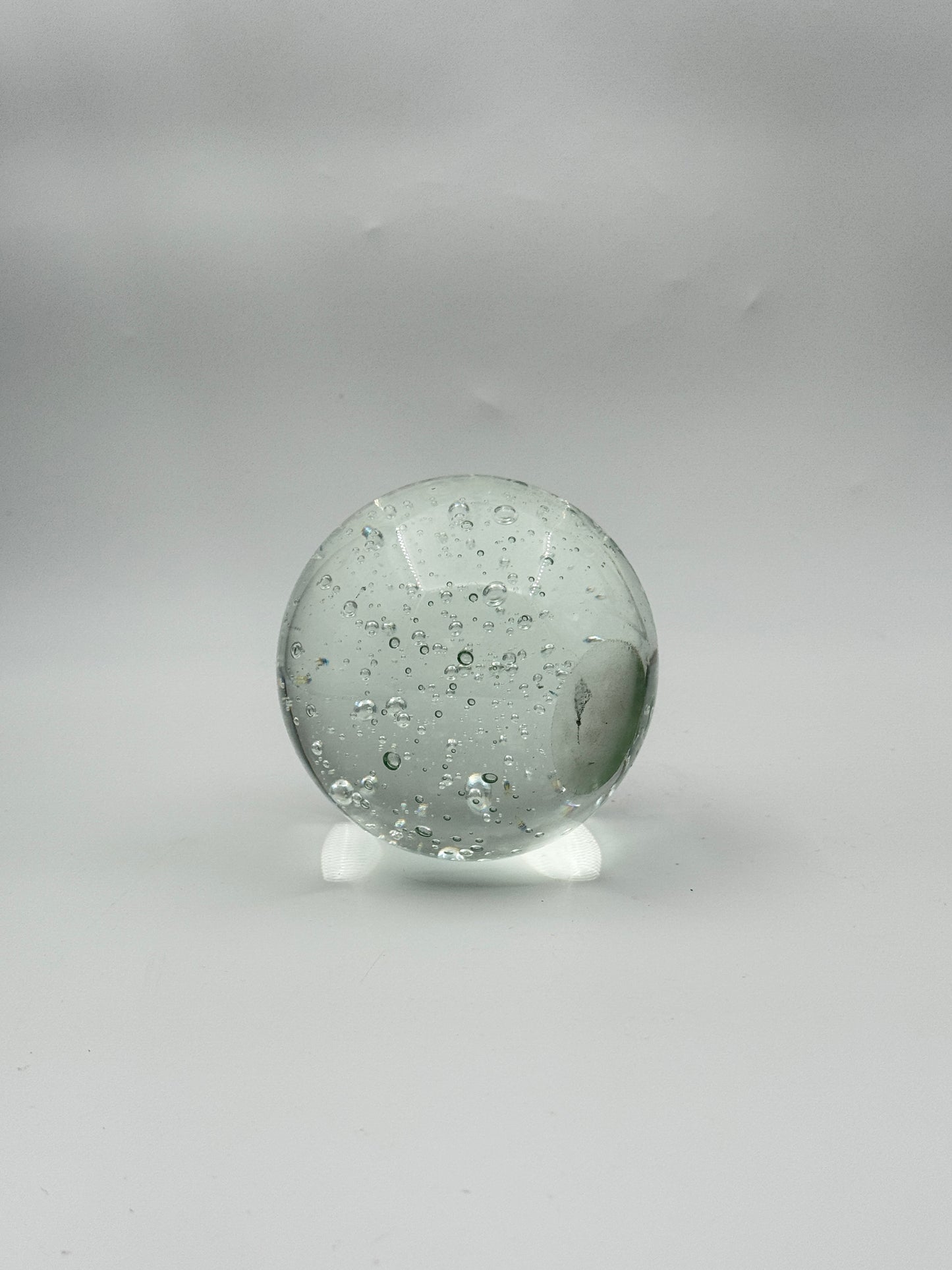 Murano Glass Paperweight – Clear with Controlled Bubbles