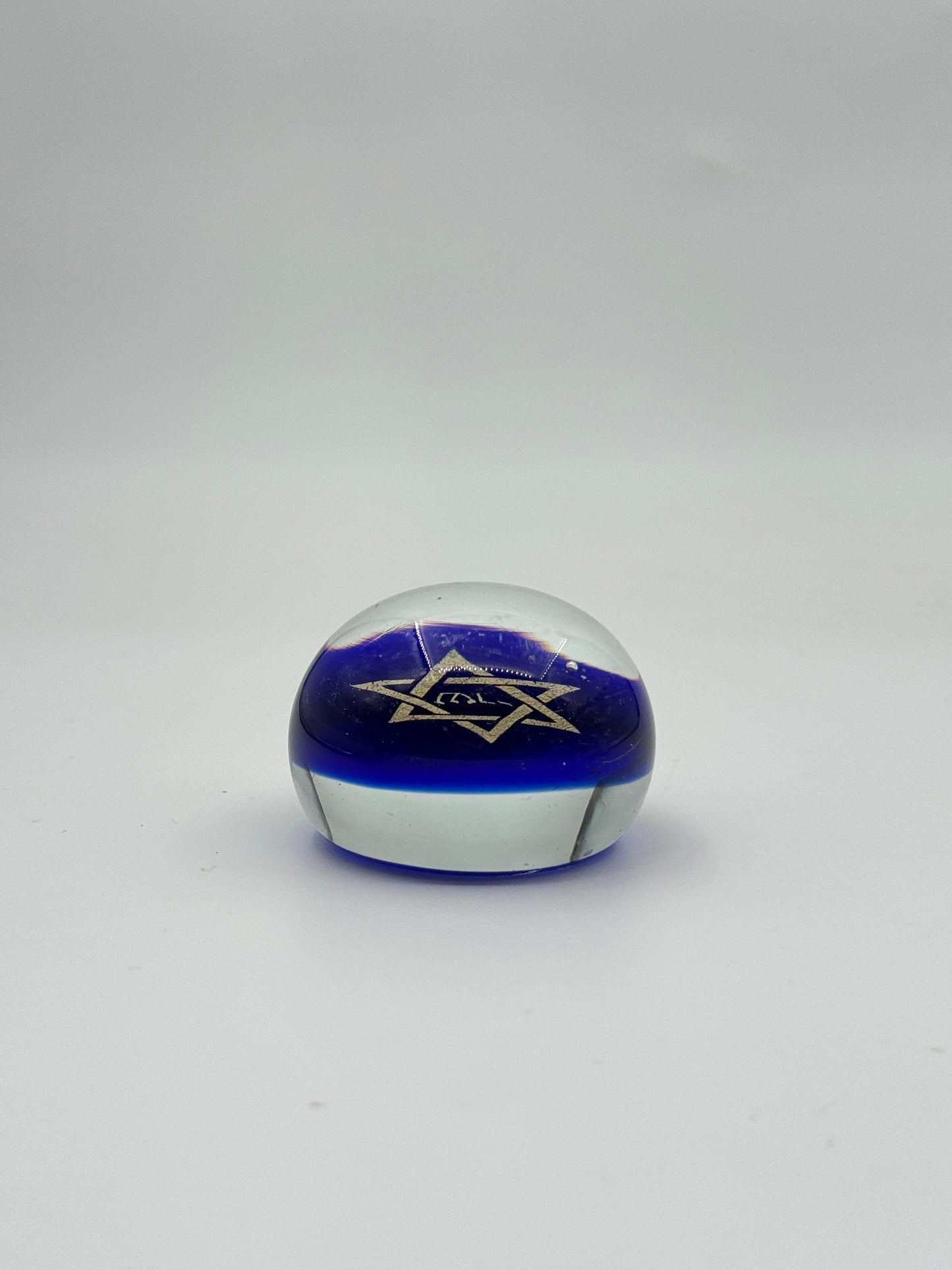 Murano Glass Paperweight – Star of David on Cobalt Blue Base