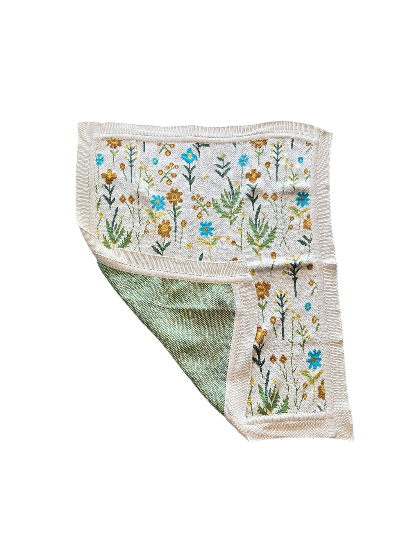 Cotton Knit Floral Baby Blanket – 40" x 32"