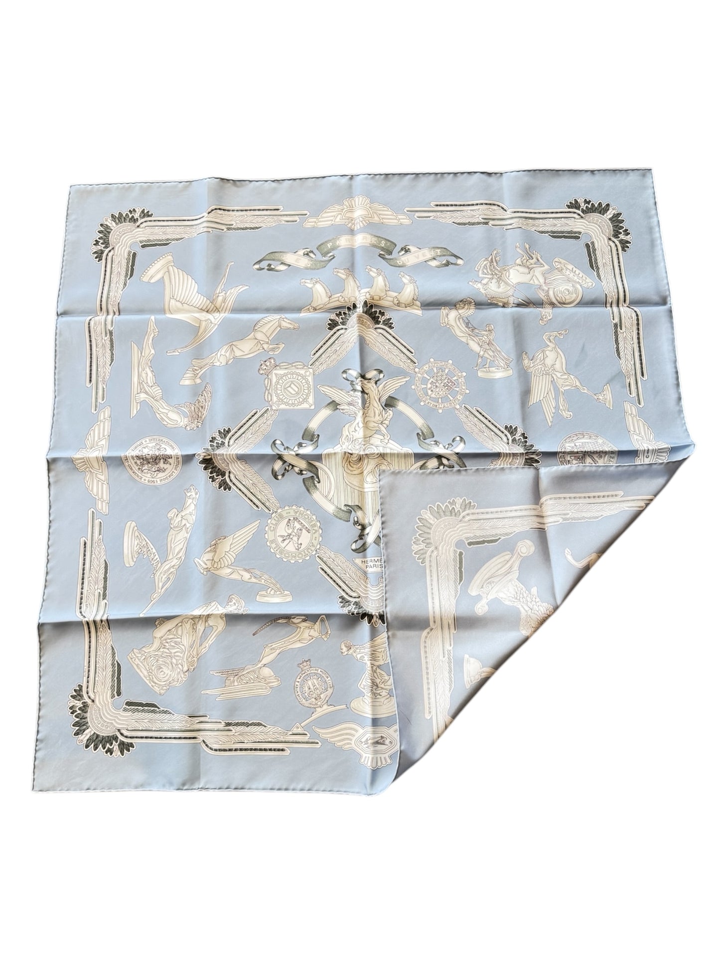 Hermès Les Parures du Vent Silk Scarf – Wedgwood Blue