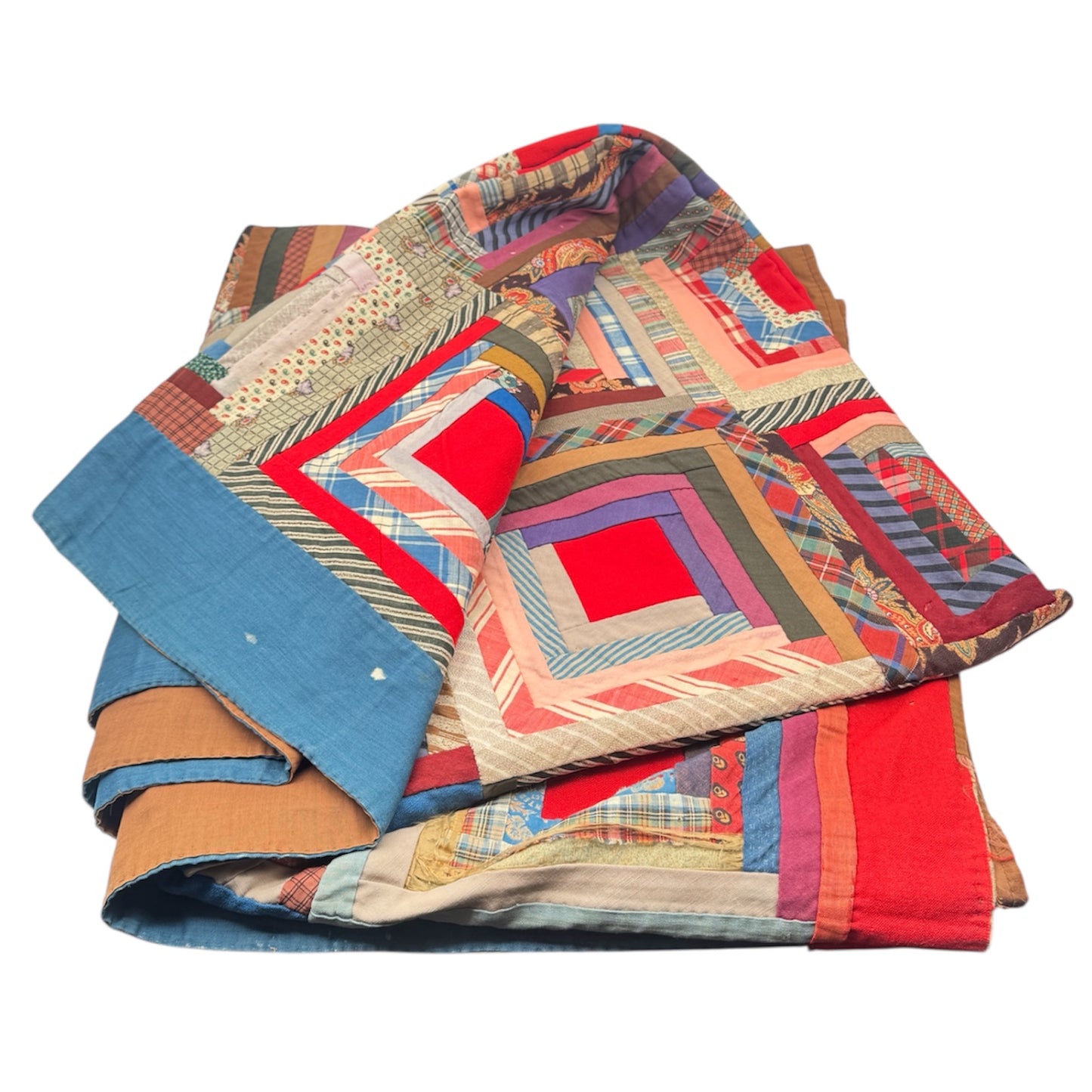 Antique Log Cabin Quilt – Hand-Pieced
