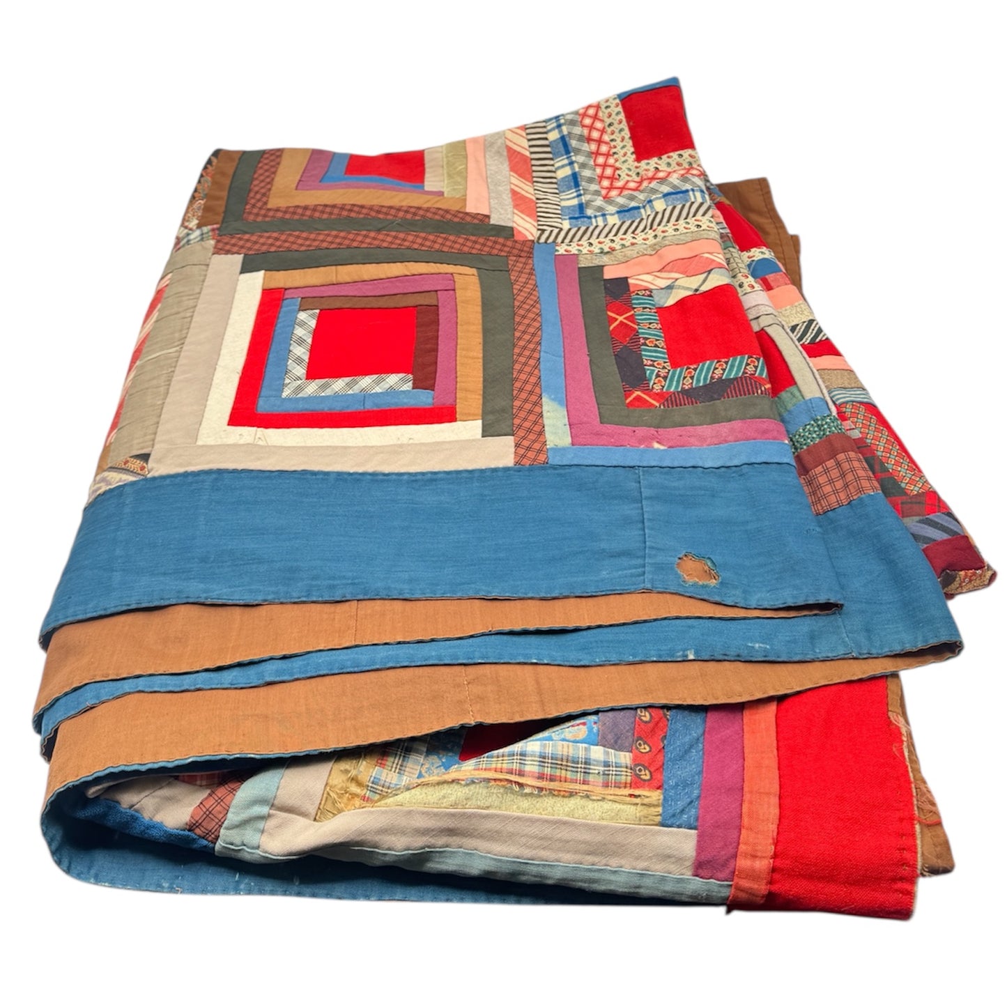 Antique Log Cabin Quilt – Hand-Pieced
